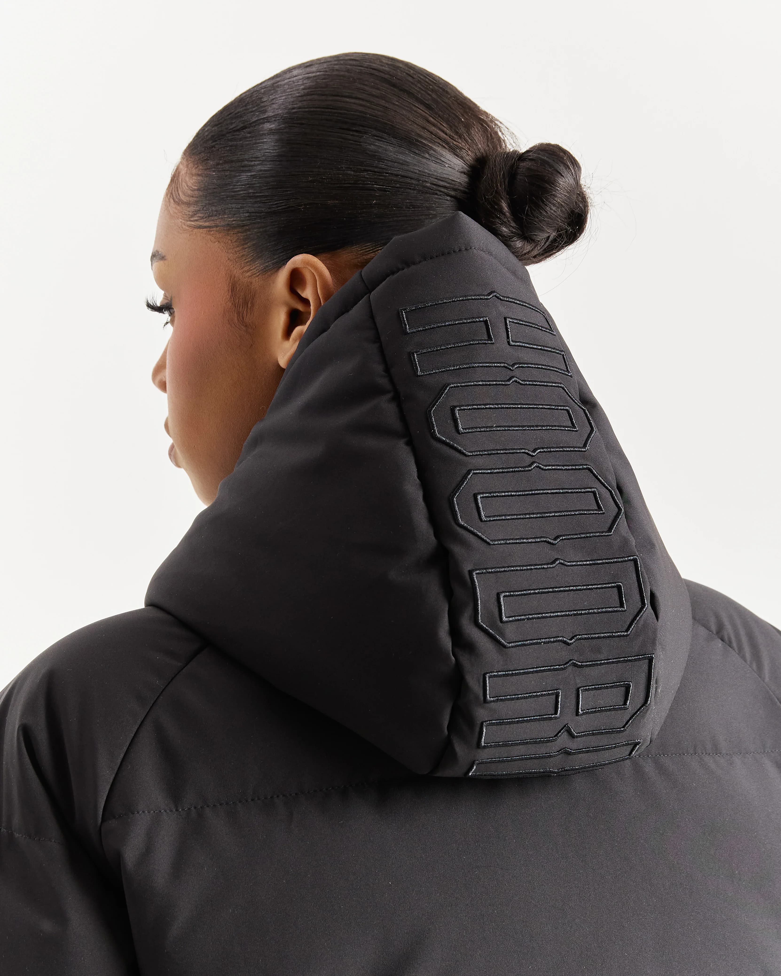 Lara Puffer Jacket - Black/Sliver by Hoodrich