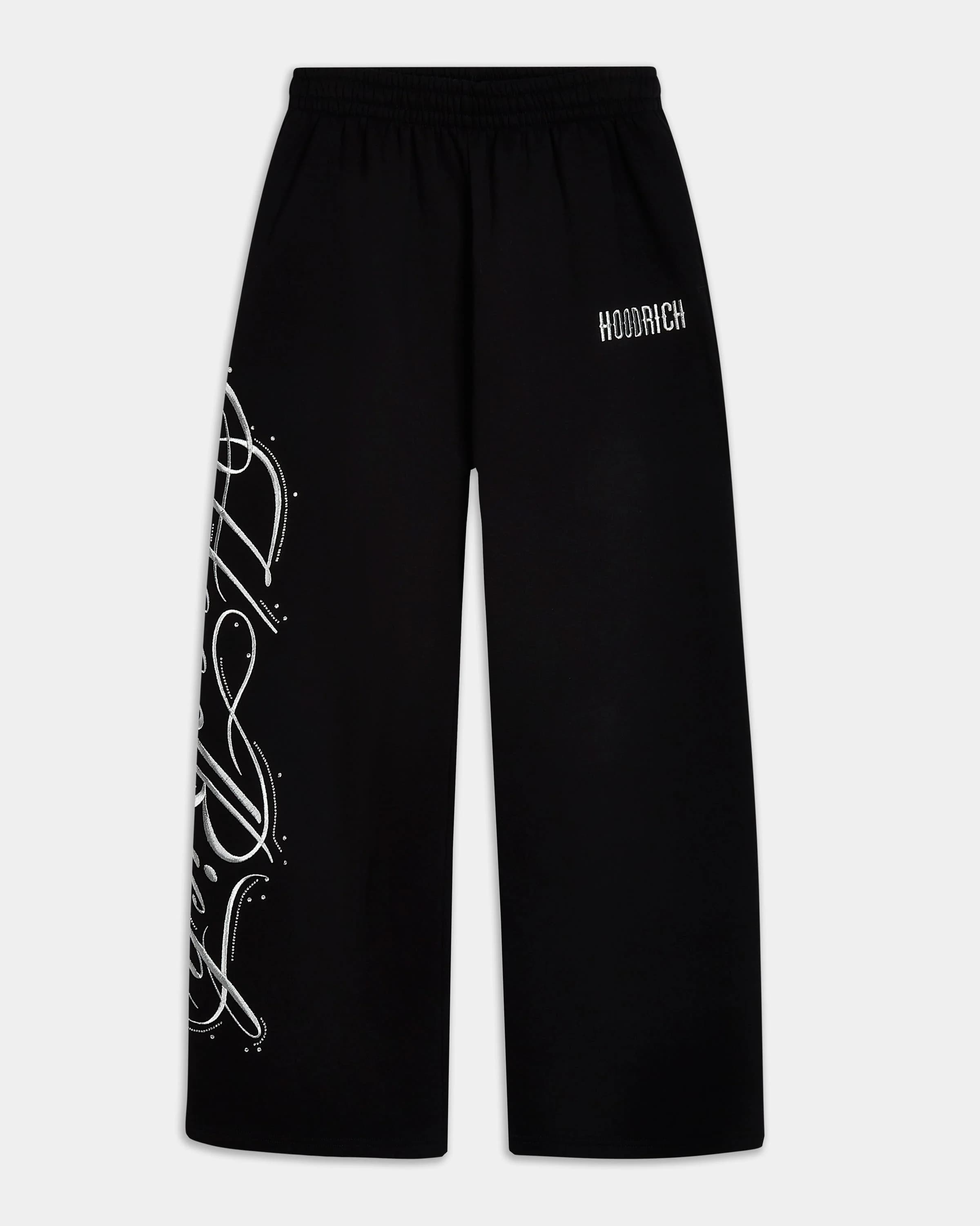 Solace Oversized Wide Leg Jogger - Black/Silver Rhinestone 3