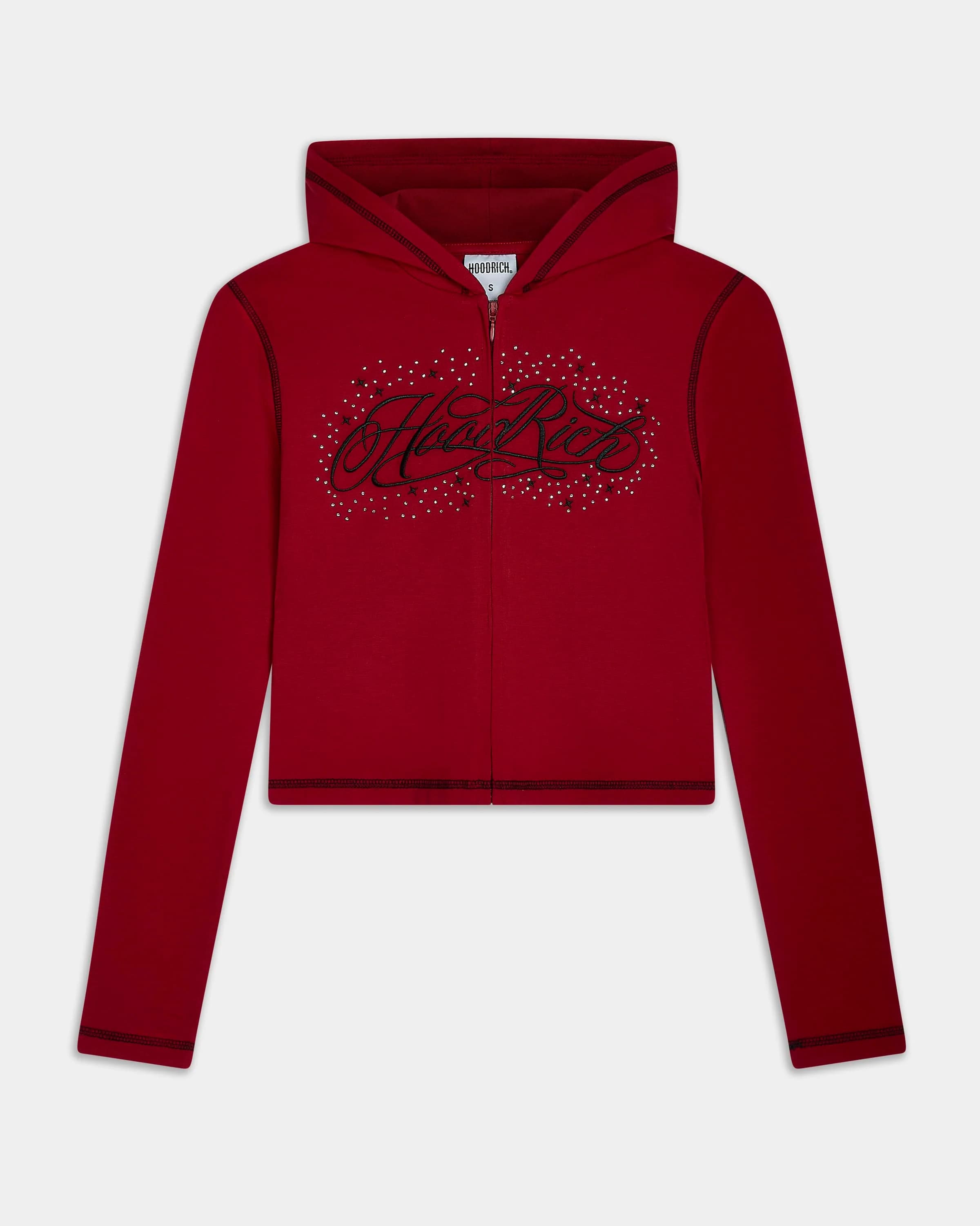 Gleam Fitted Zip Hoodie - Red/Black 2