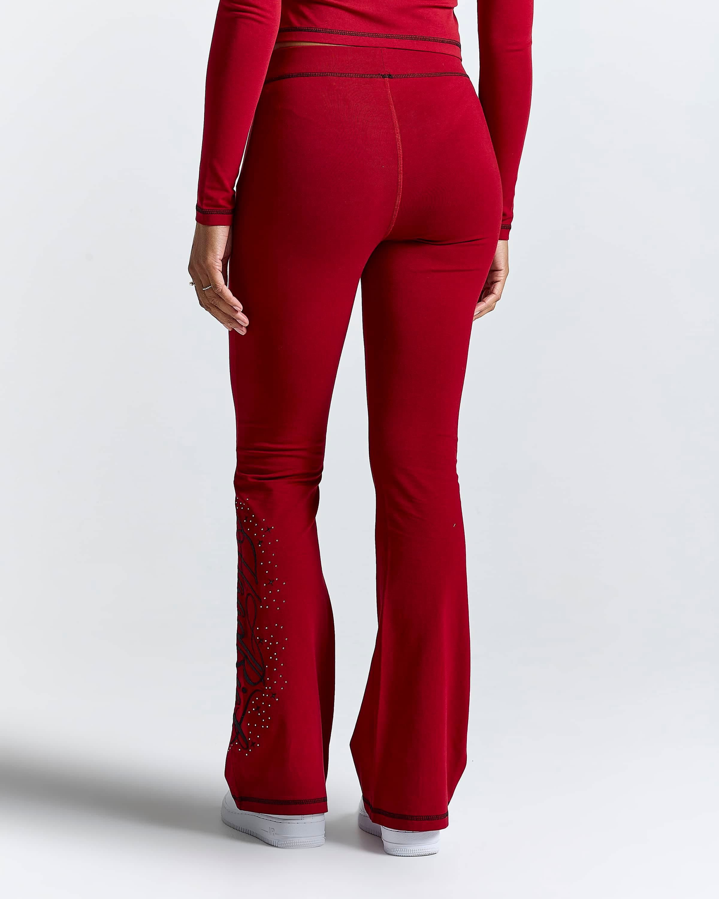 Gleam Flare Leggings - Red/Black 6