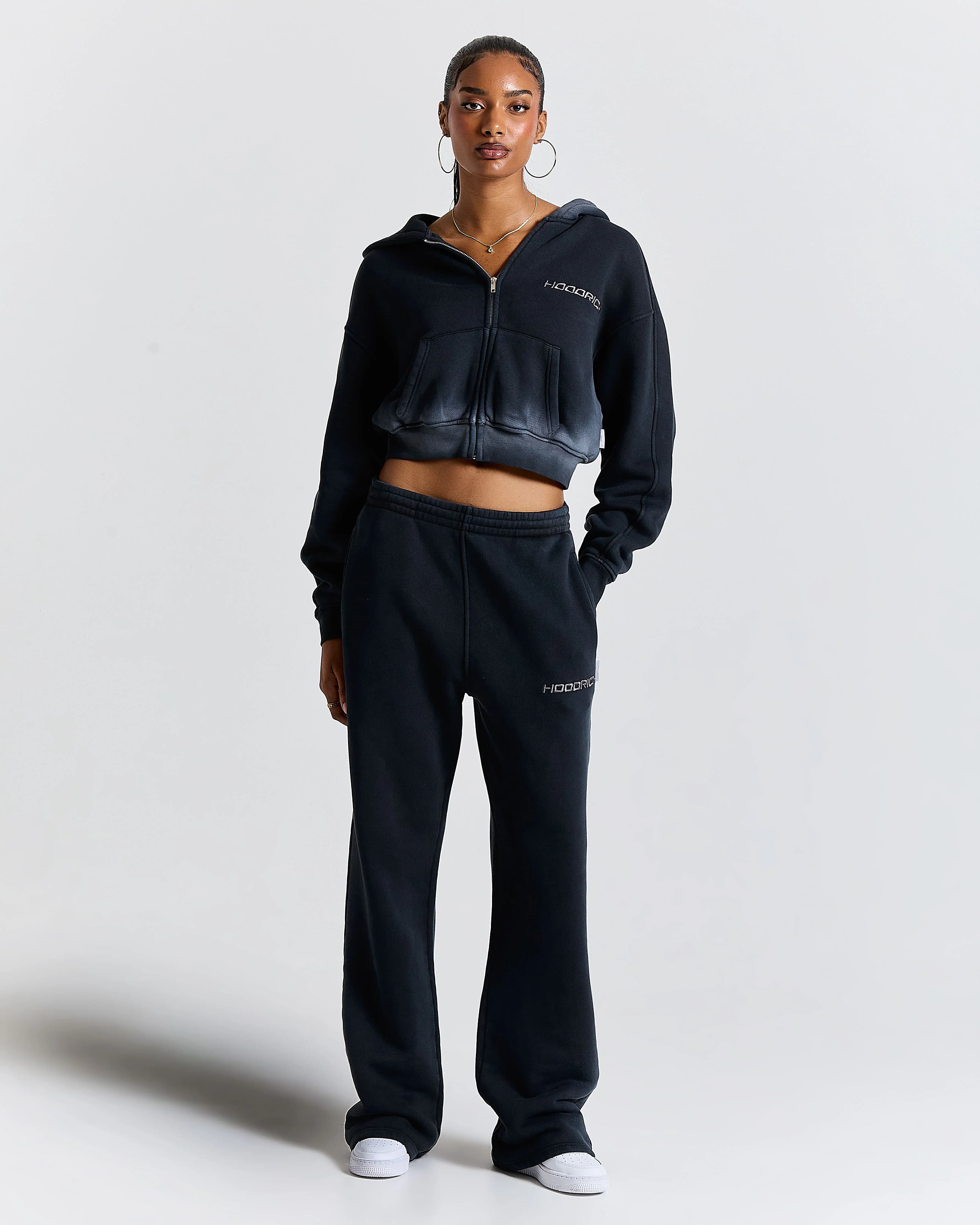 Women's Ghost Boxy Fit Zip Hoodie - Black 7