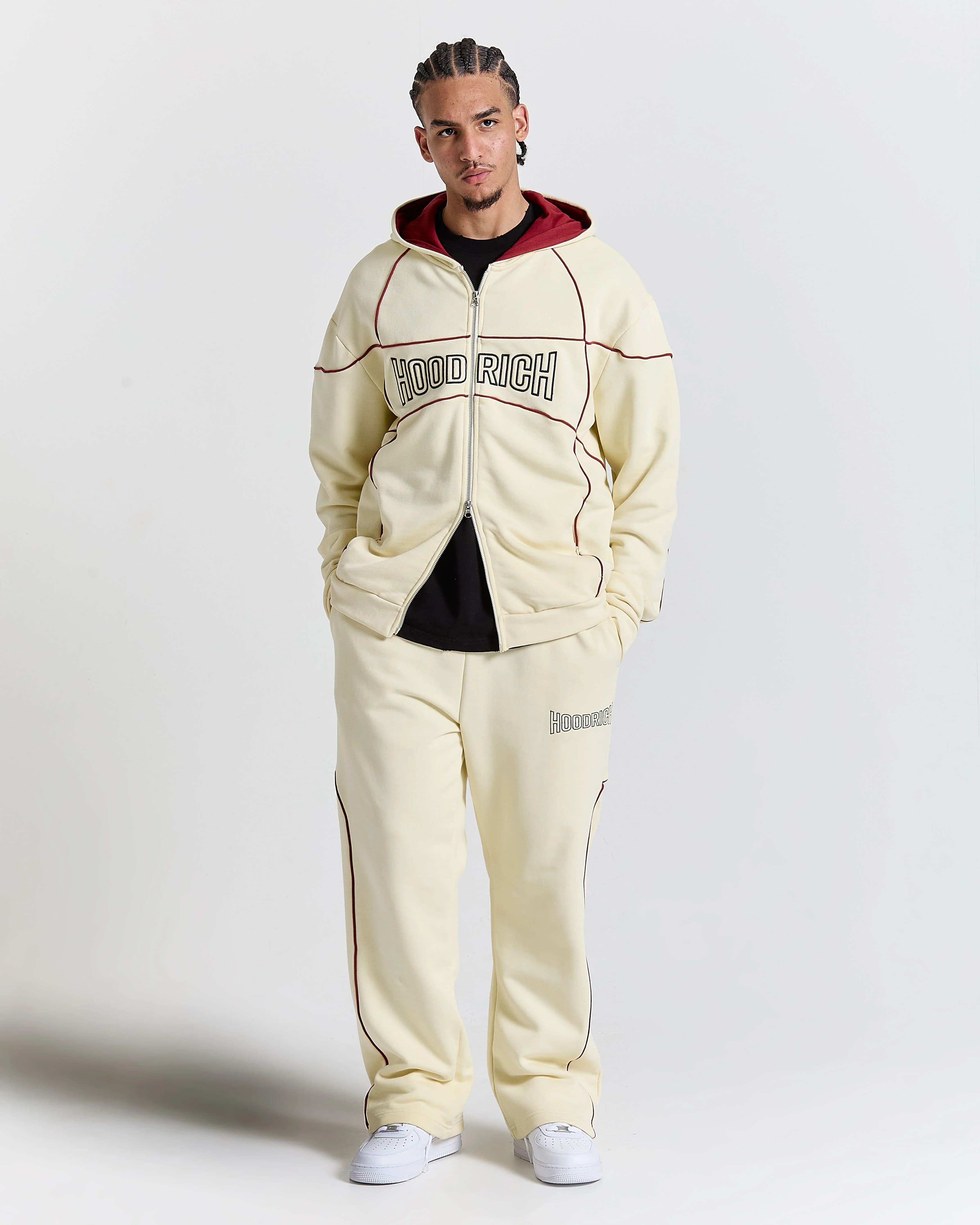 Trace Zip Relaxed Fit Hoodie - Ivory 6