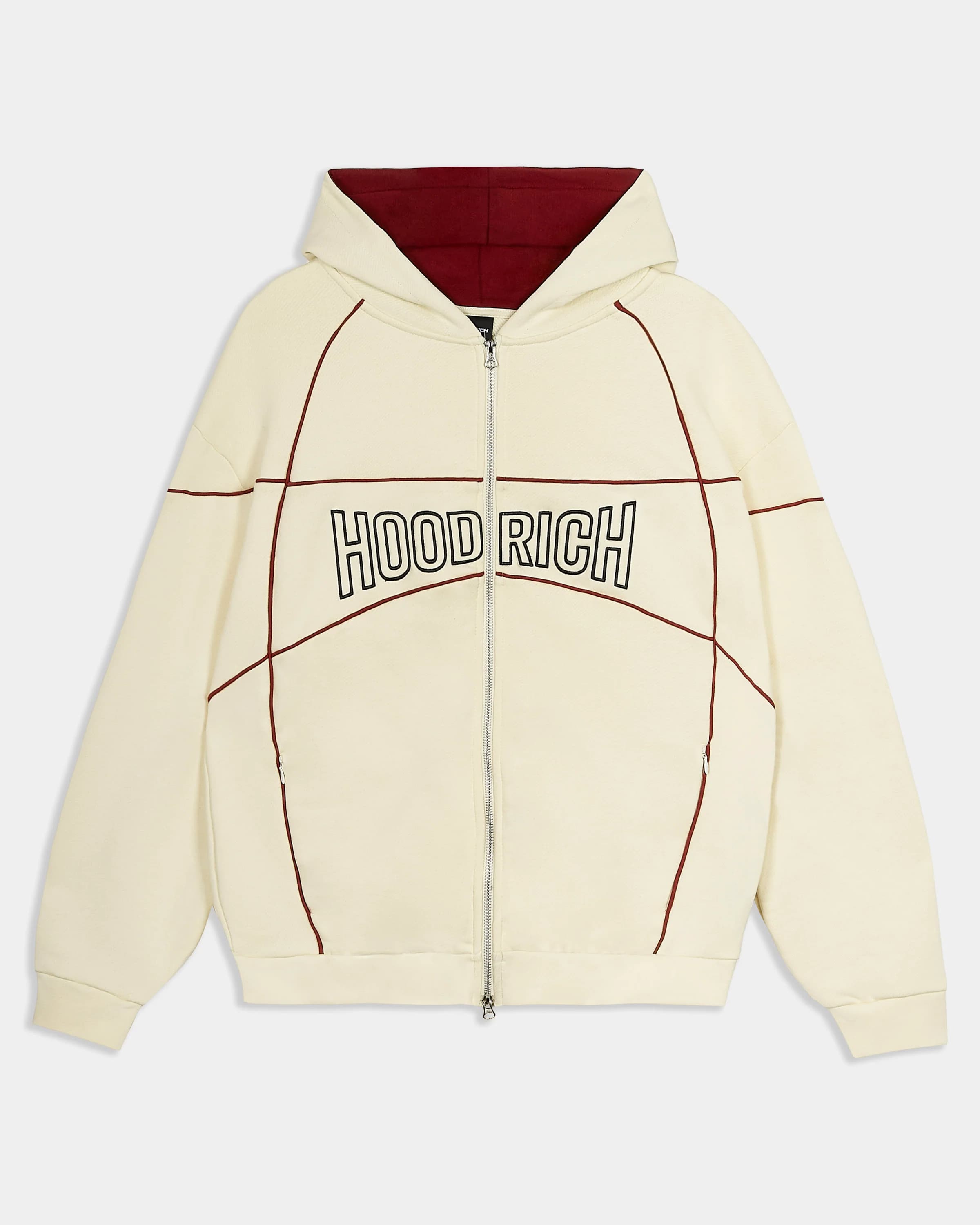 Trace Zip Relaxed Fit Hoodie - Ivory 9