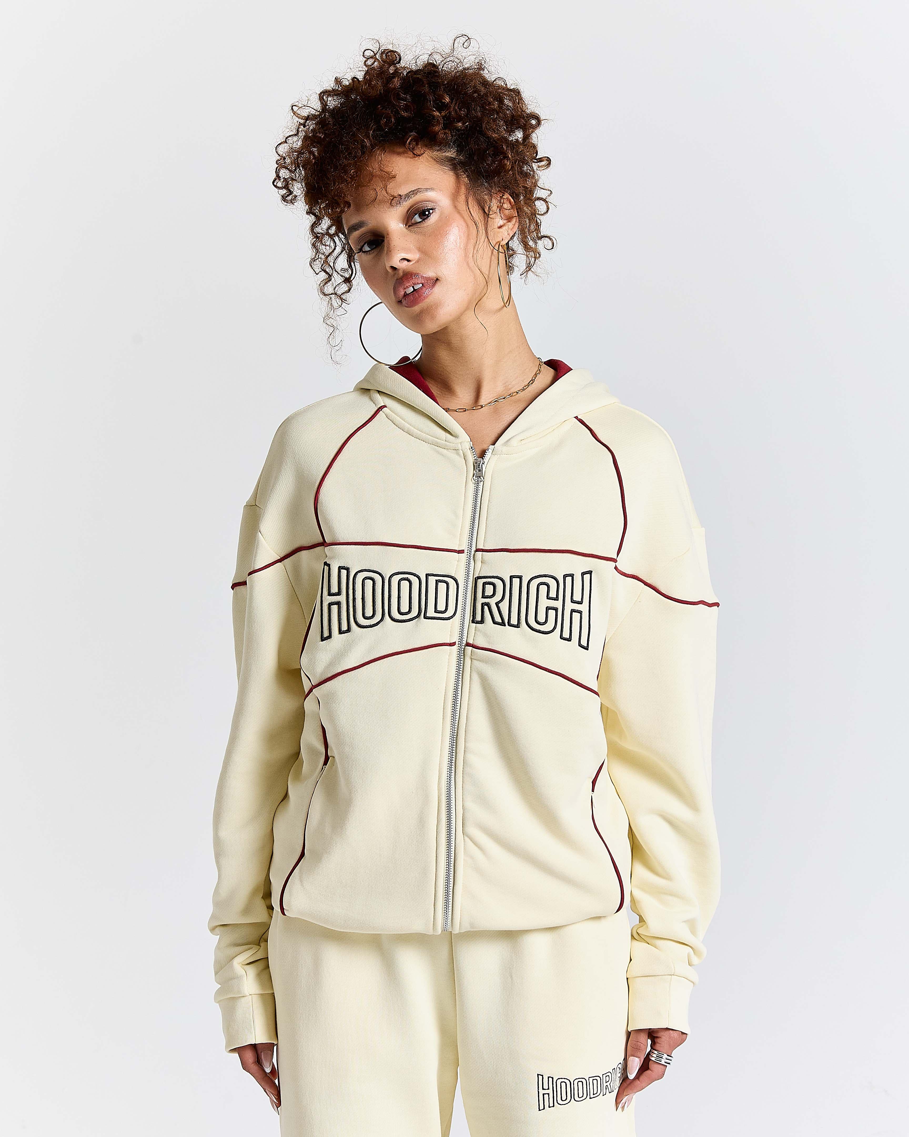 Trace Zip Relaxed Fit Hoodie - Ivory 15