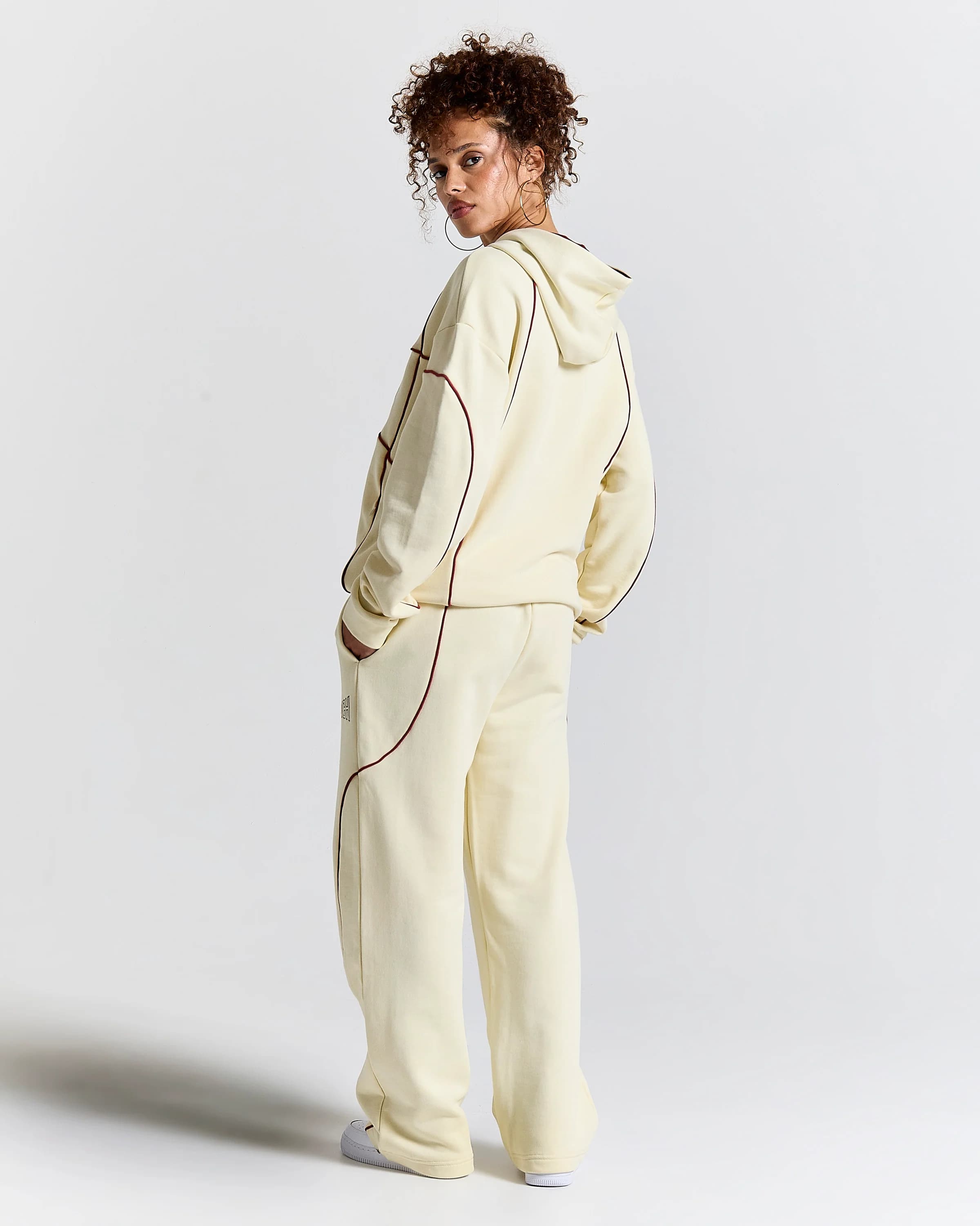 Trace Zip Relaxed Fit Hoodie - Ivory 17