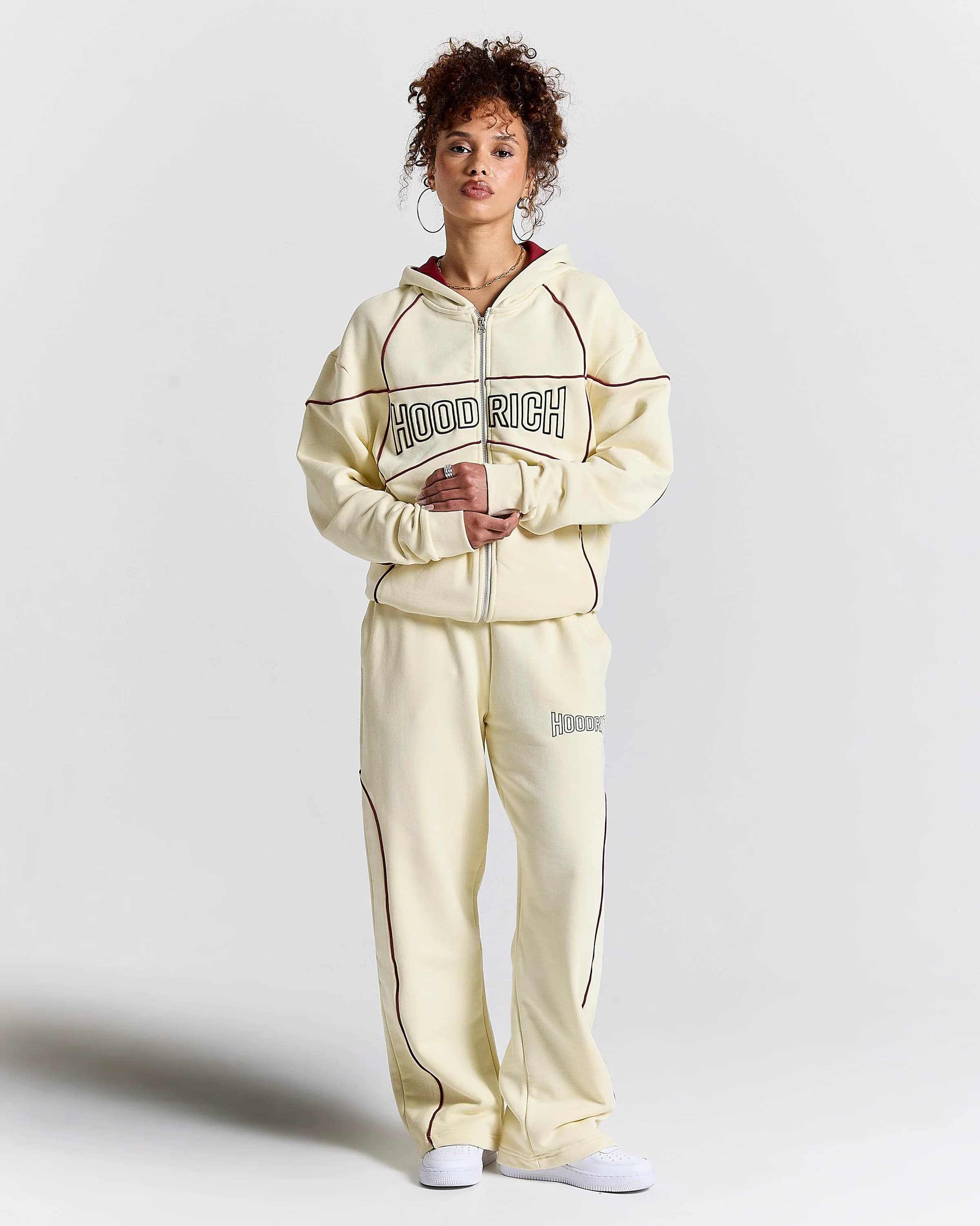 Trace Zip Relaxed Fit Hoodie - Ivory 18