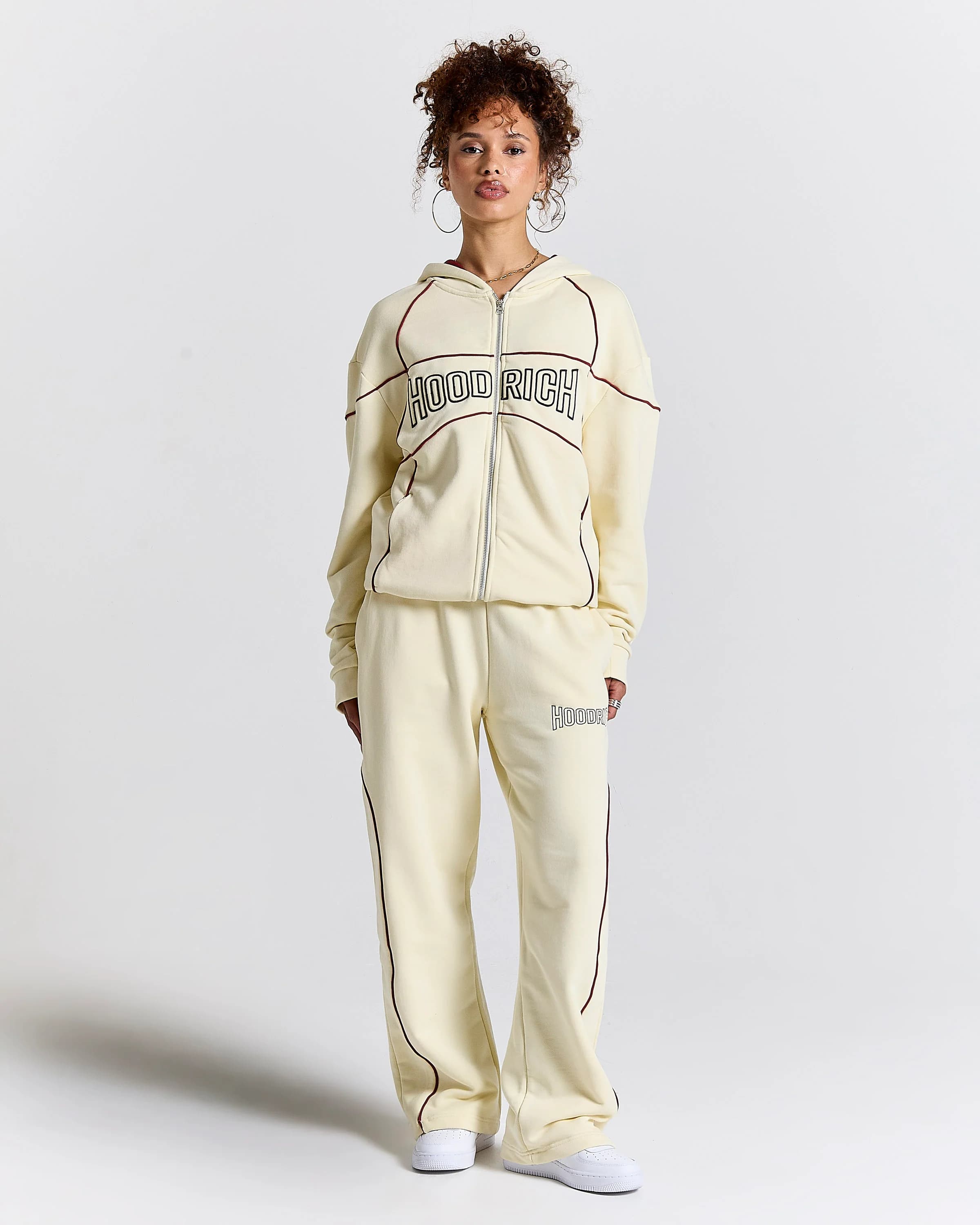 Trace Zip Relaxed Fit Hoodie - Ivory 19