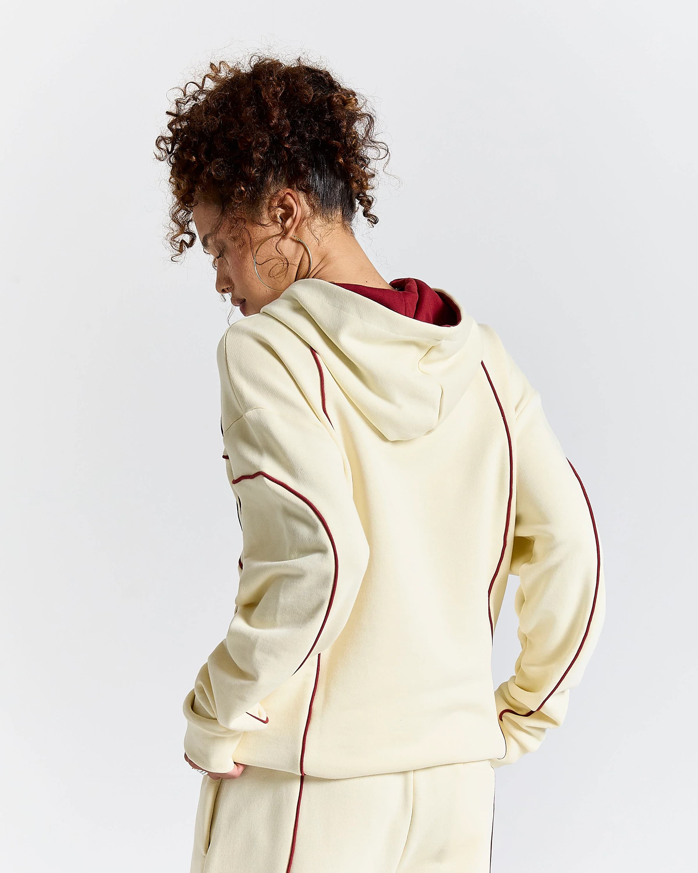 Trace Zip Relaxed Fit Hoodie - Ivory 20