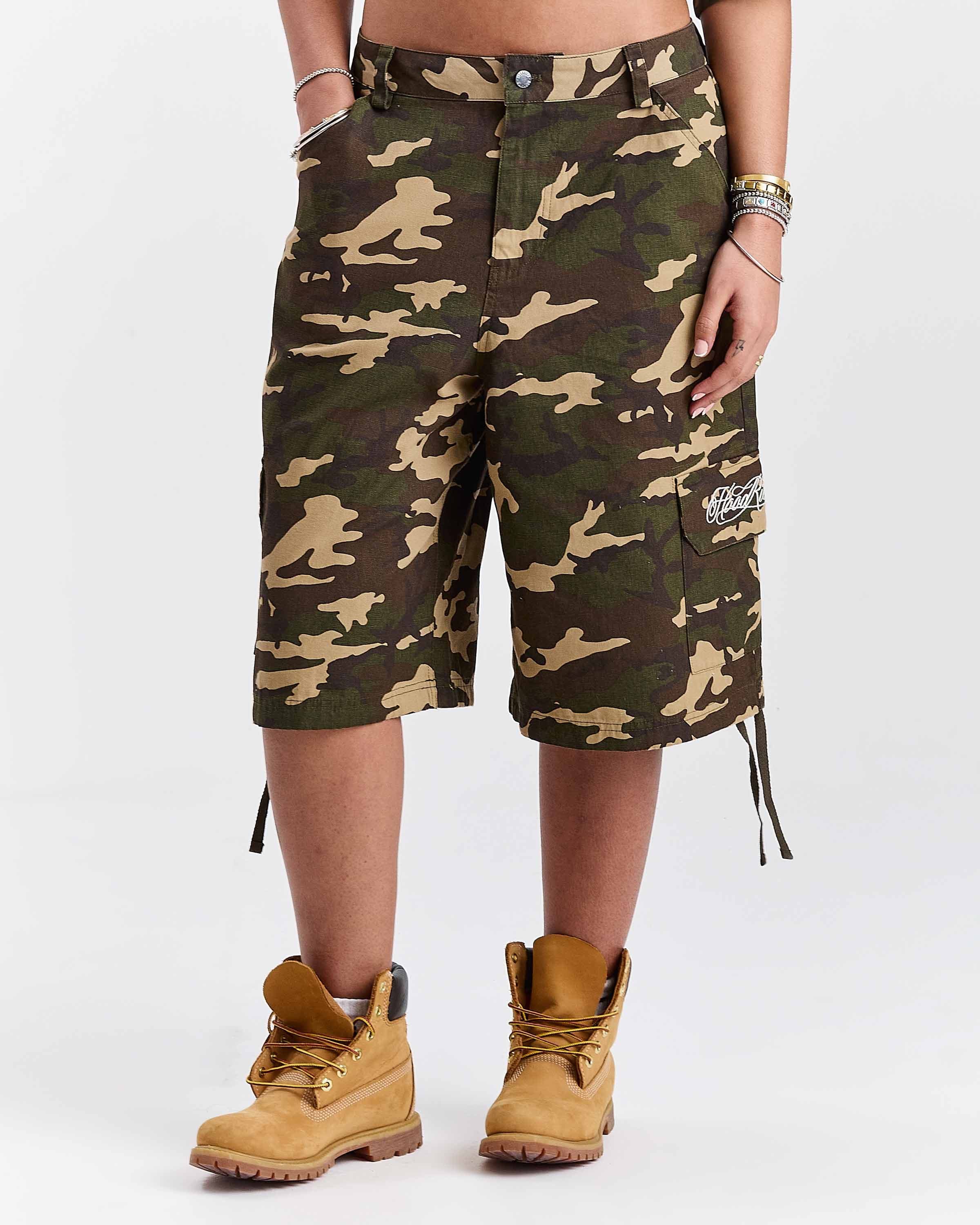 Field Oversized Cargo Woven Jort - Camo 6
