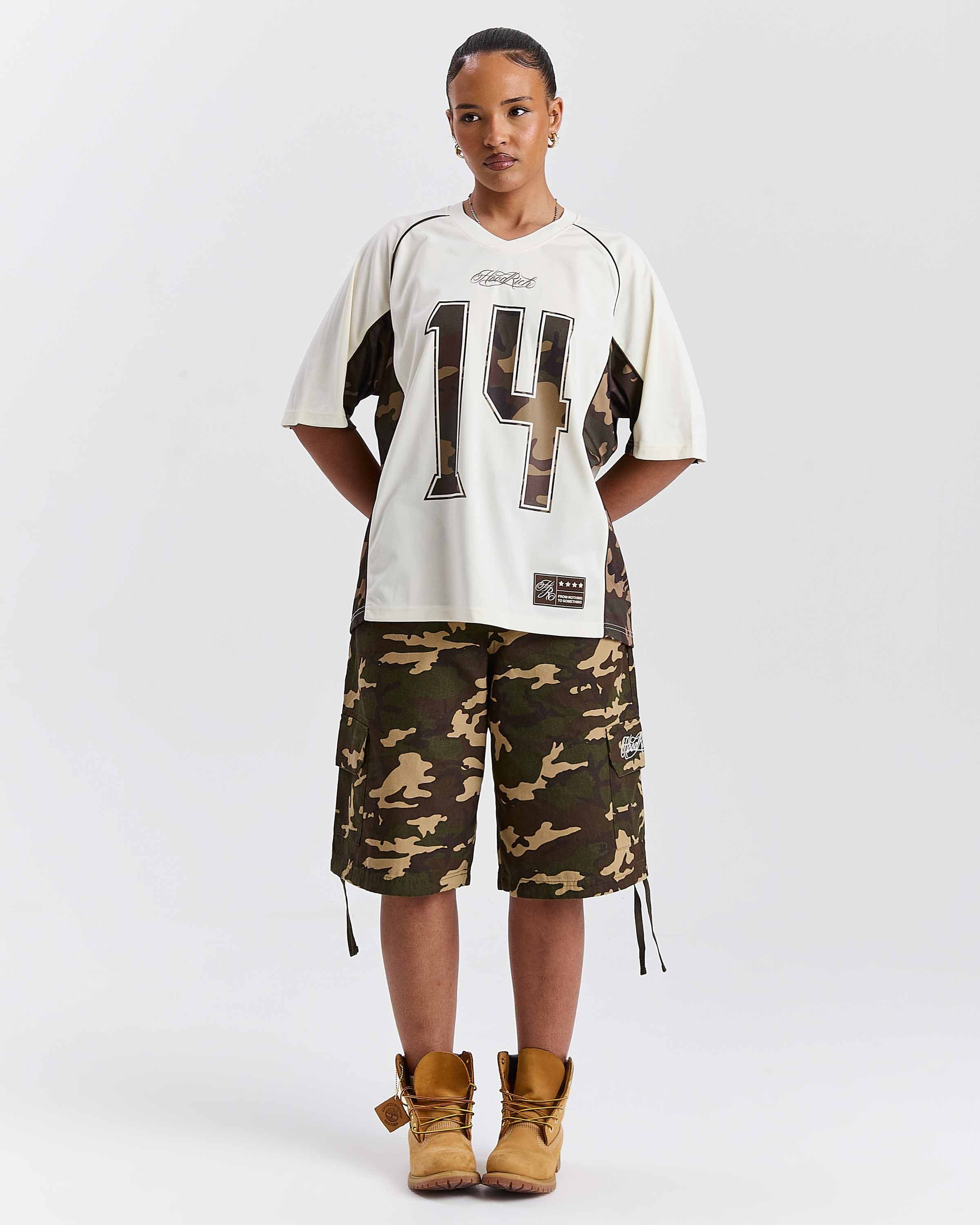 Field Oversized Cargo Woven Jort - Camo 7