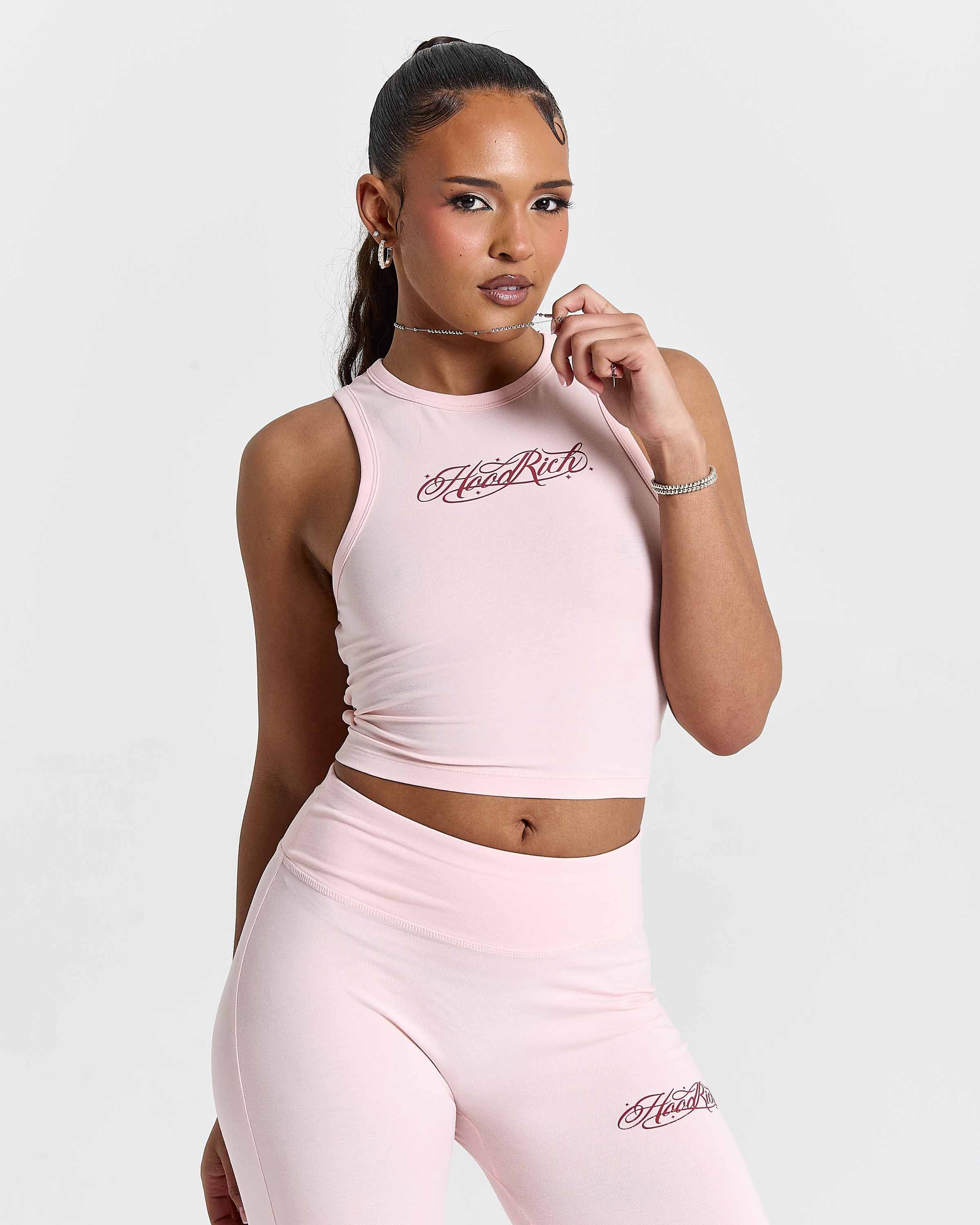 Solace Tie Back Racer Vest - Pink by Hoodrich
