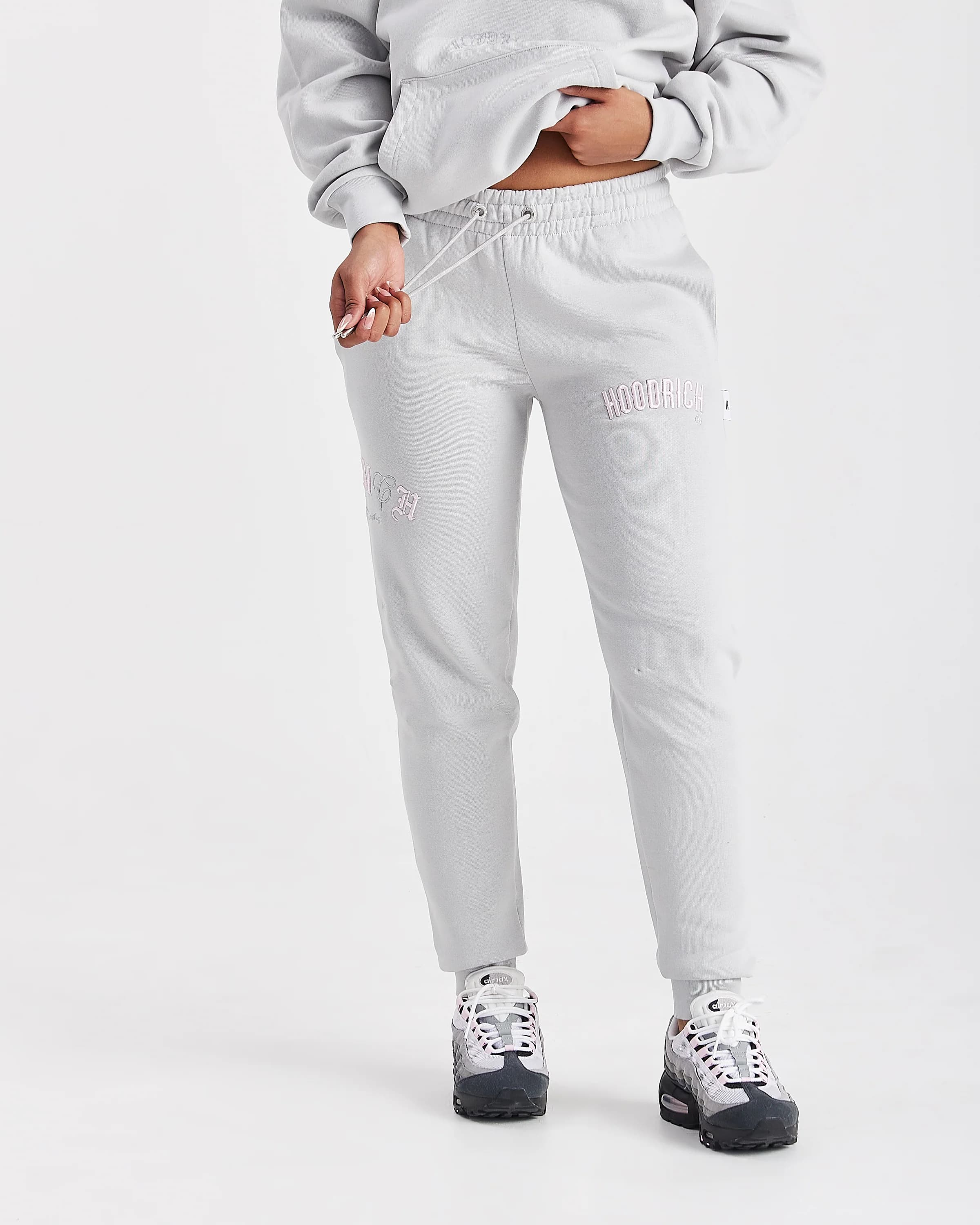 Calor Slim Joggers - Light Grey/Pink by Hoodrich