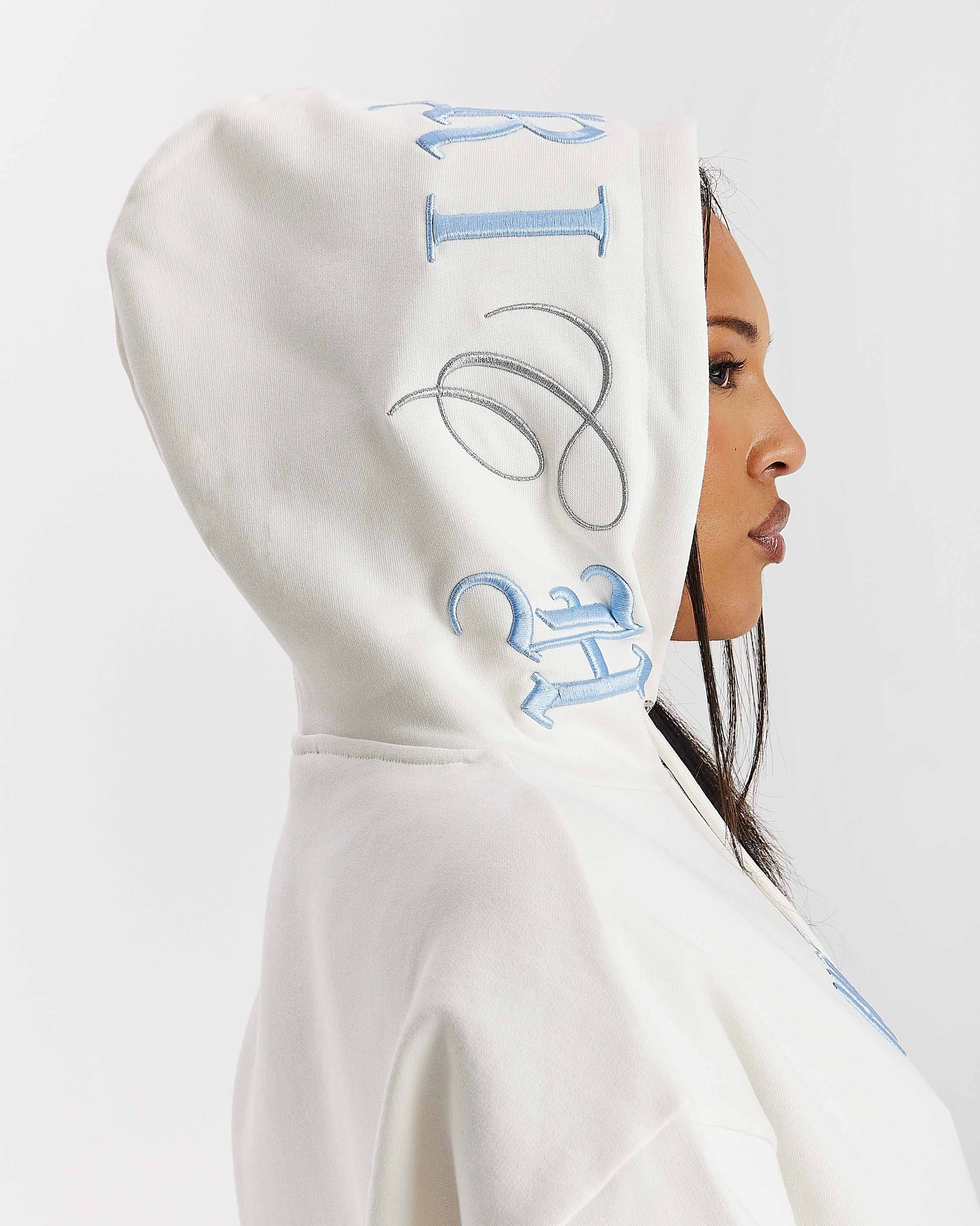 Calor Oversized Hoodie - Off White/Blue by Hoodrich