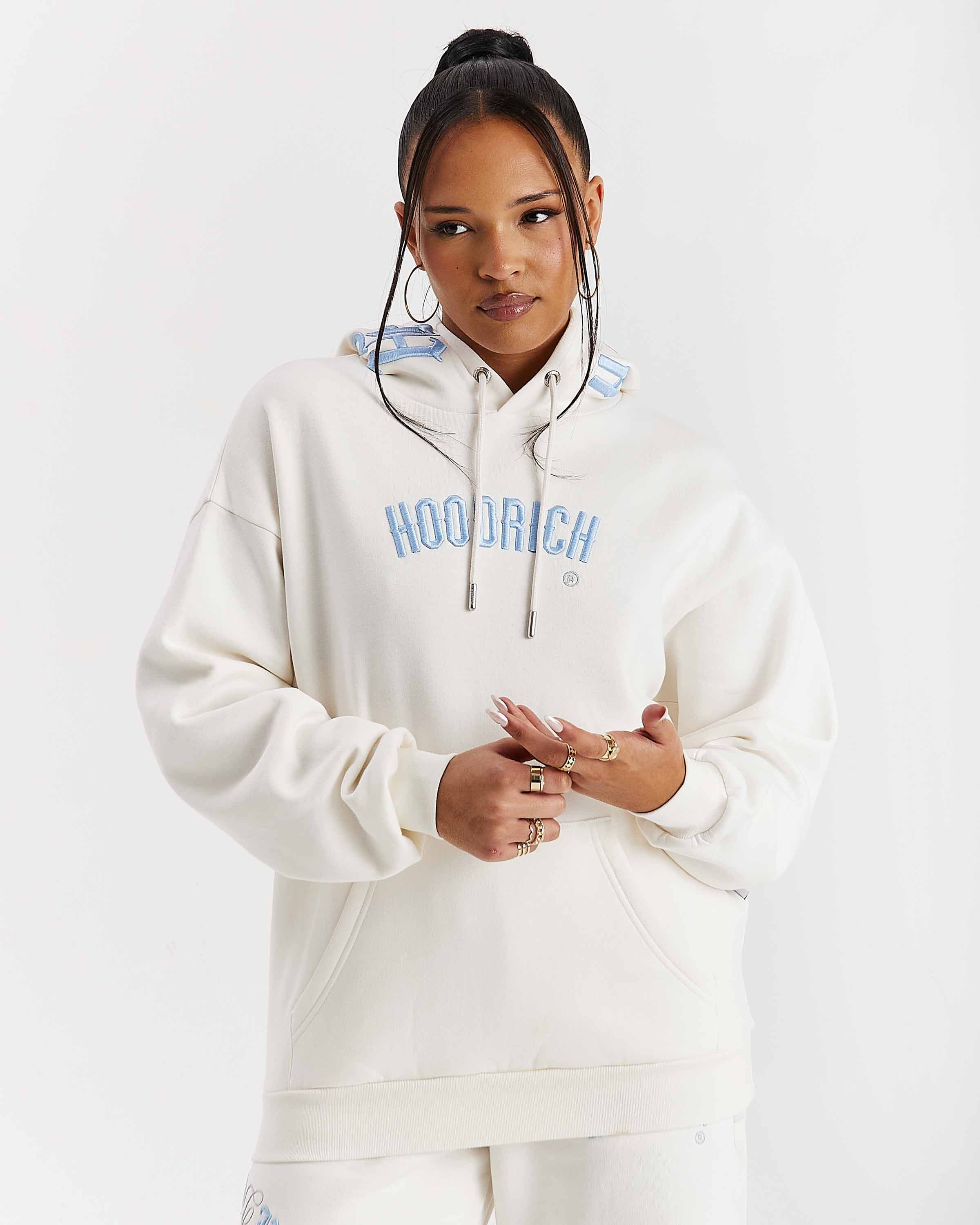Calor Oversized Hoodie - Off White/Blue 2