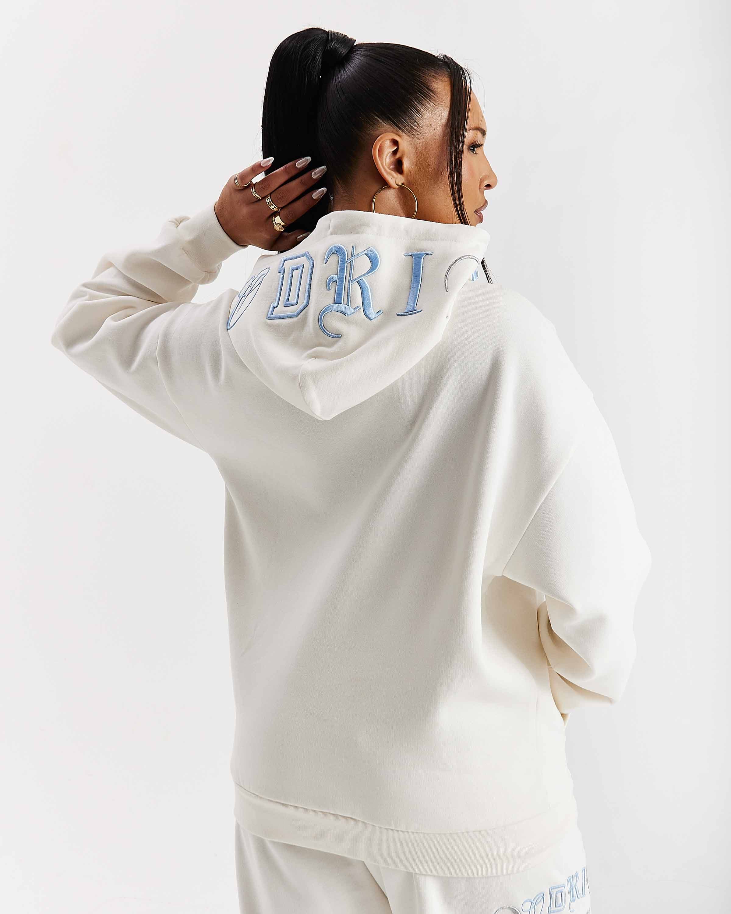 Calor Oversized Hoodie - Off White/Blue 3