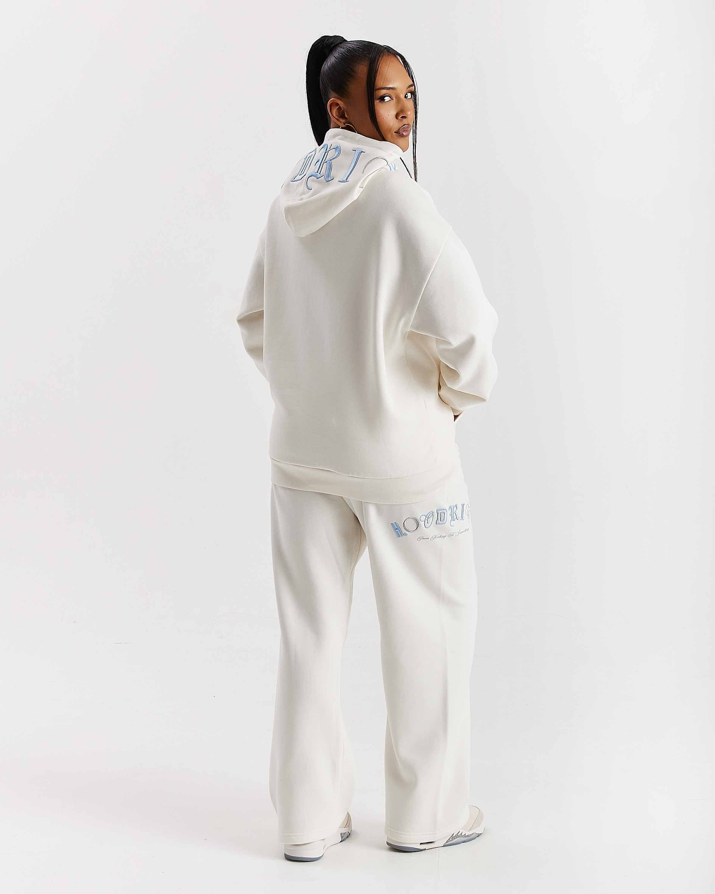 Calor Oversized Hoodie - Off White/Blue 4