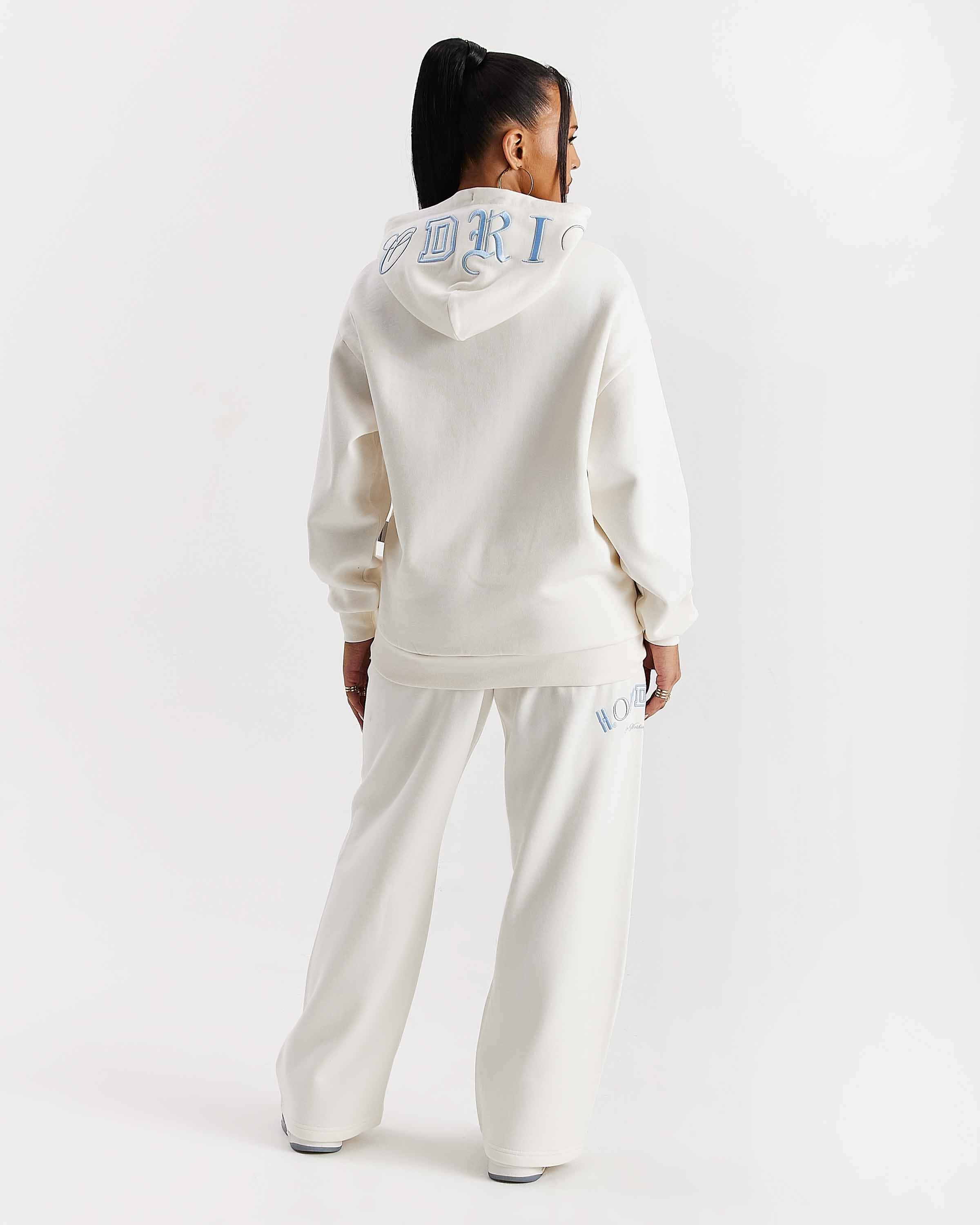 Calor Oversized Hoodie - Off White/Blue 5