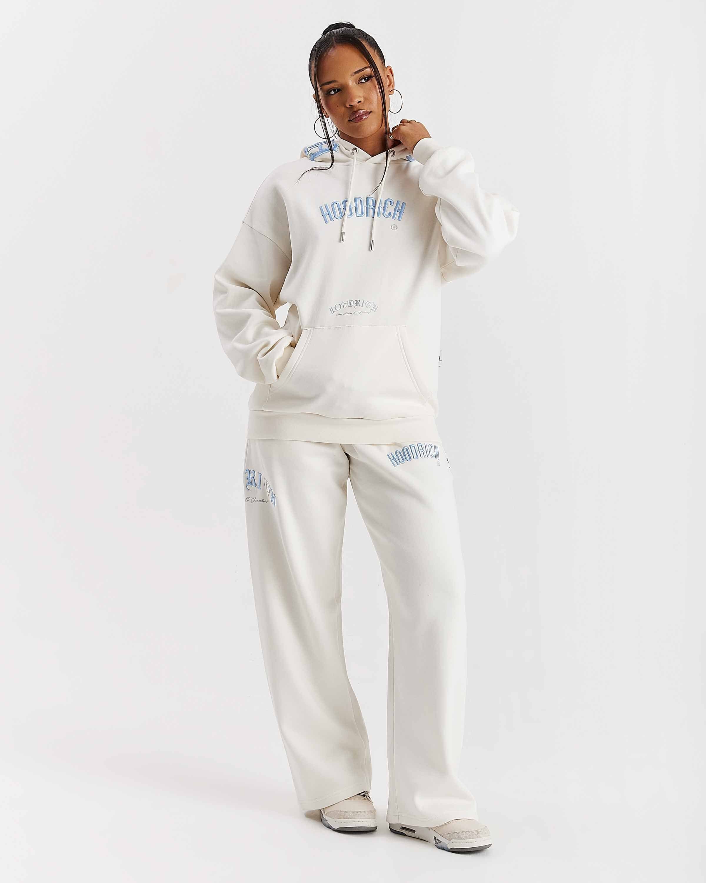Calor Oversized Wide Leg Joggers - Off White/Blue 9