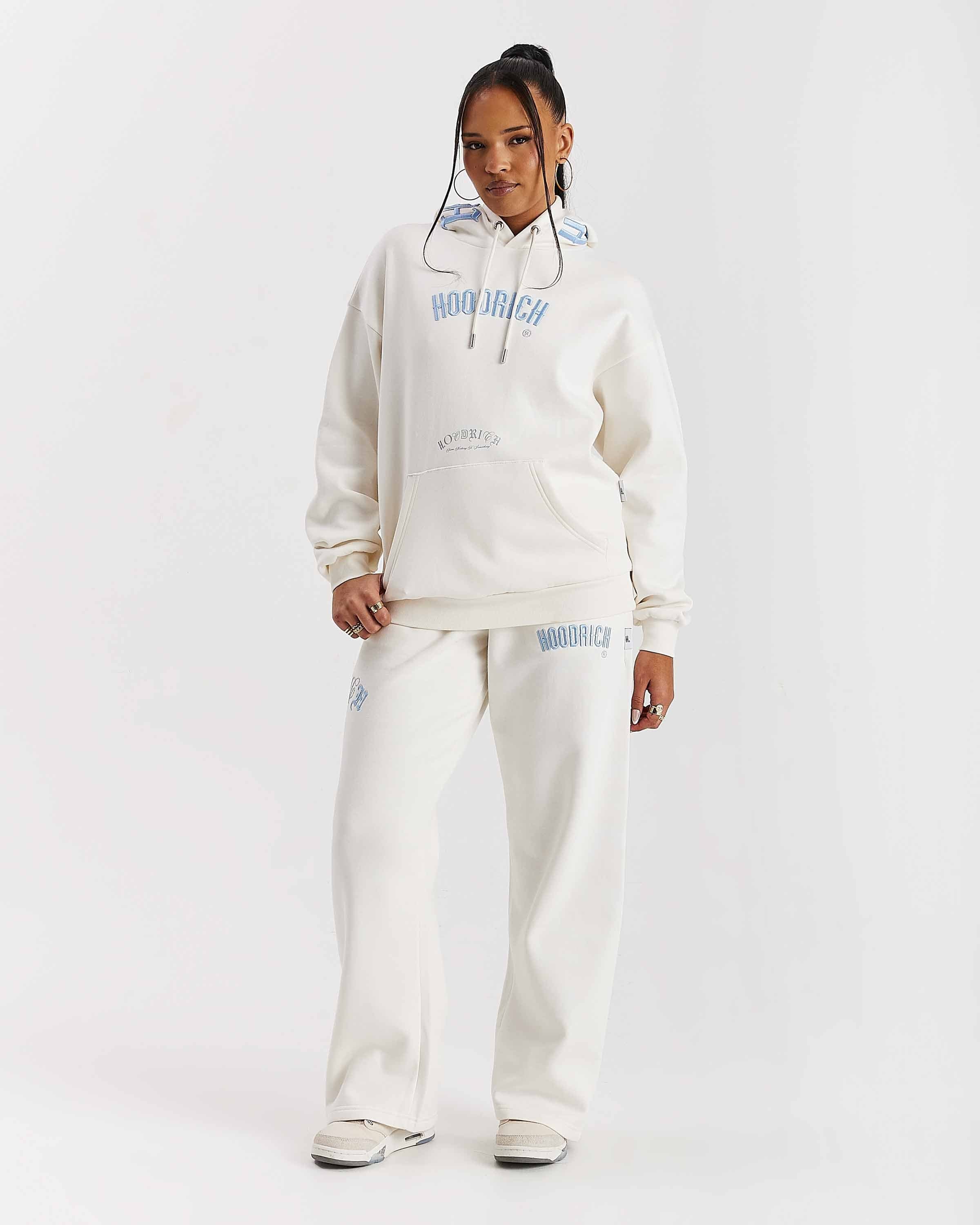 Calor Oversized Wide Leg Joggers - Off White/Blue 10