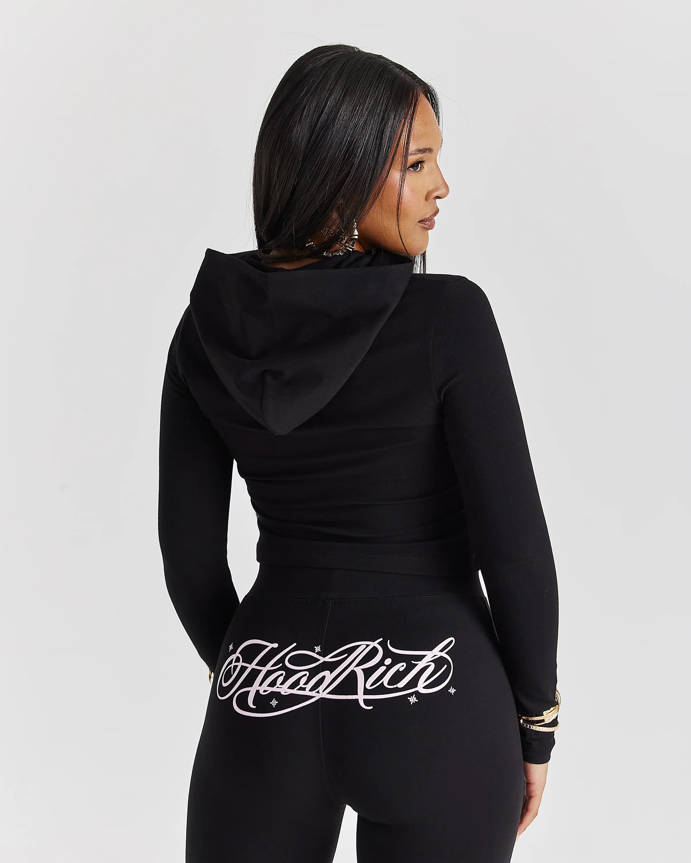 Solace Fitted Zip Top - Black/Pink 5