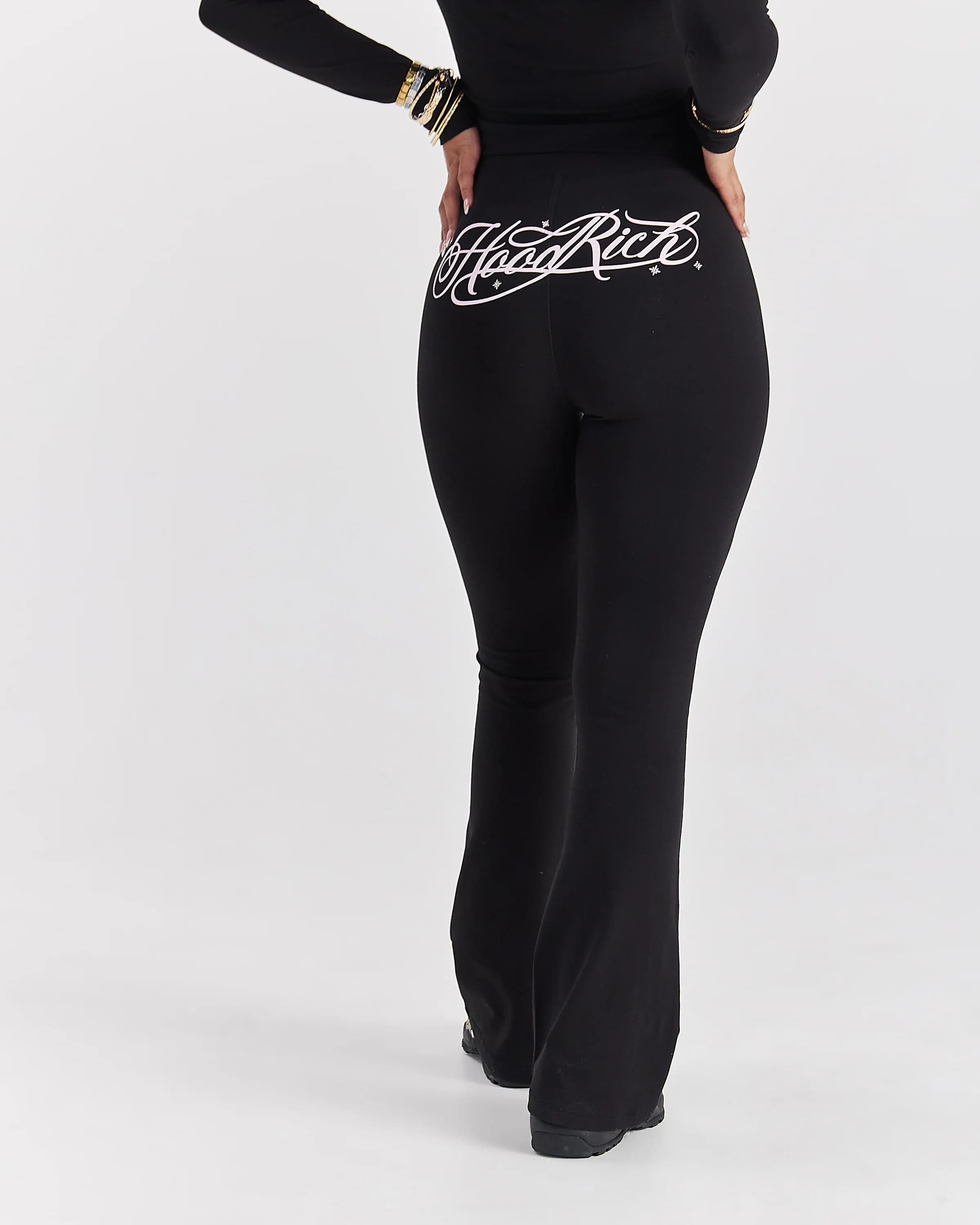 Solace Flare Leggings - Black/Pink 4