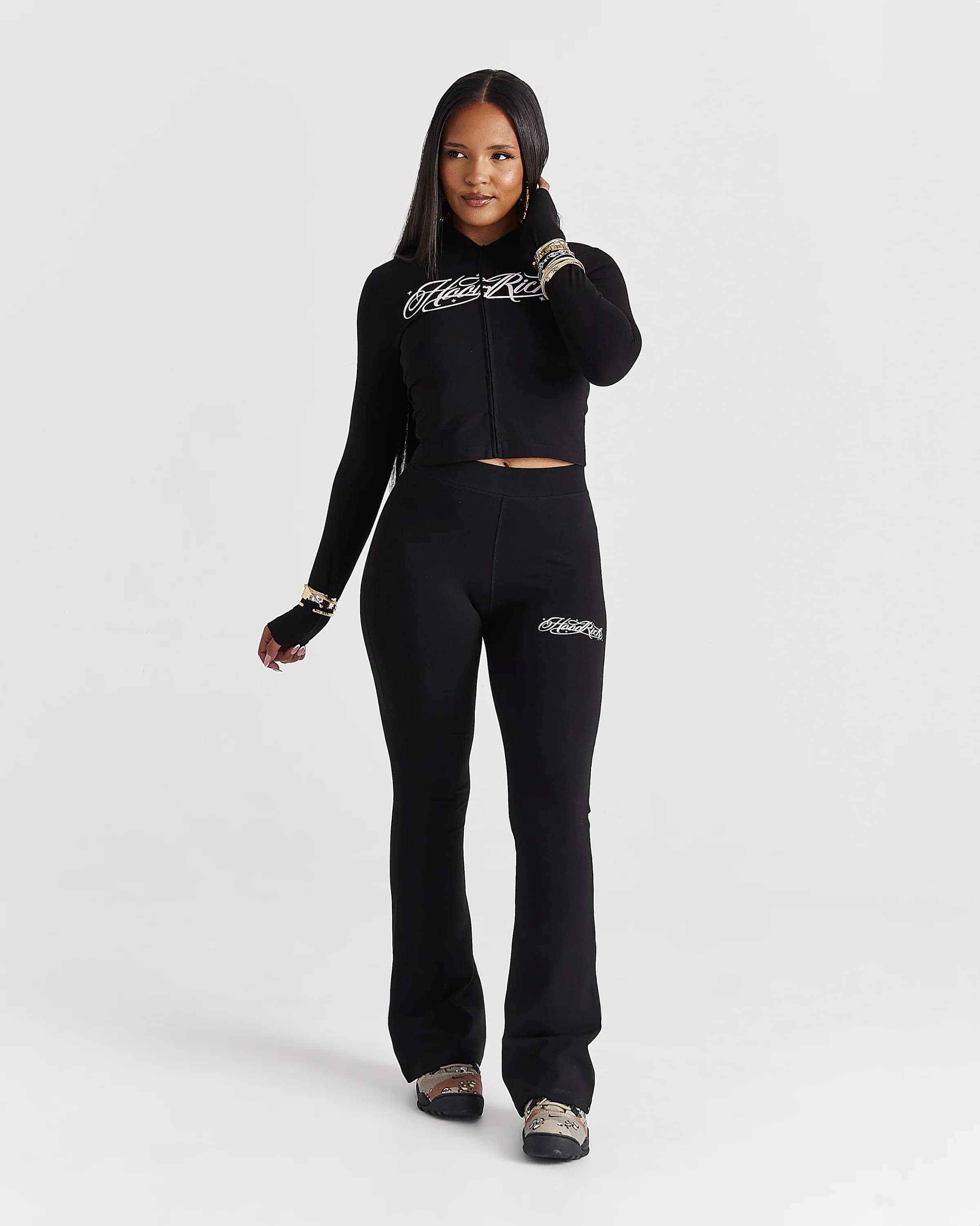 Solace Flare Leggings - Black/Pink 5