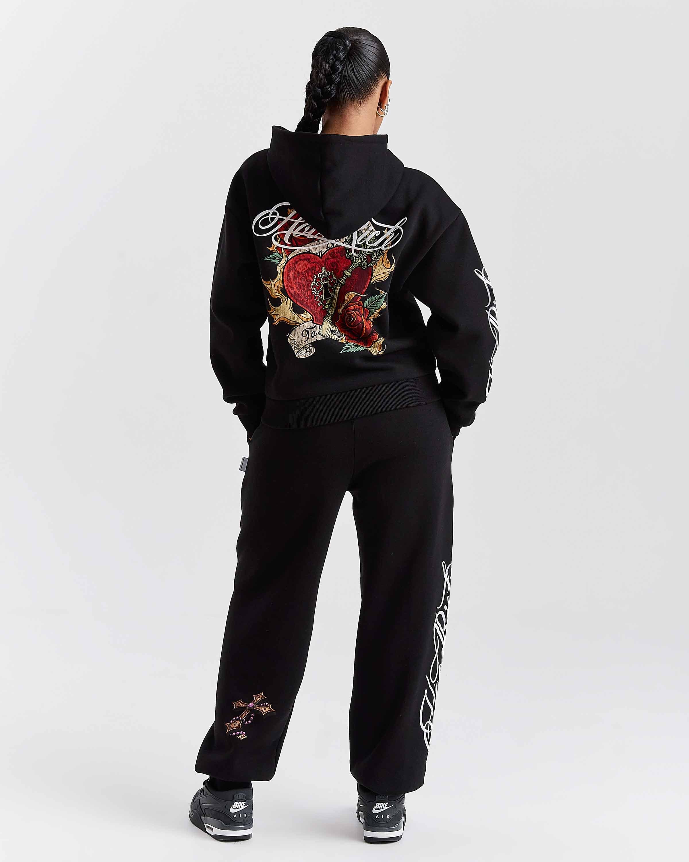 Vox Mid Length Zip Hoodie - Black/Red 5