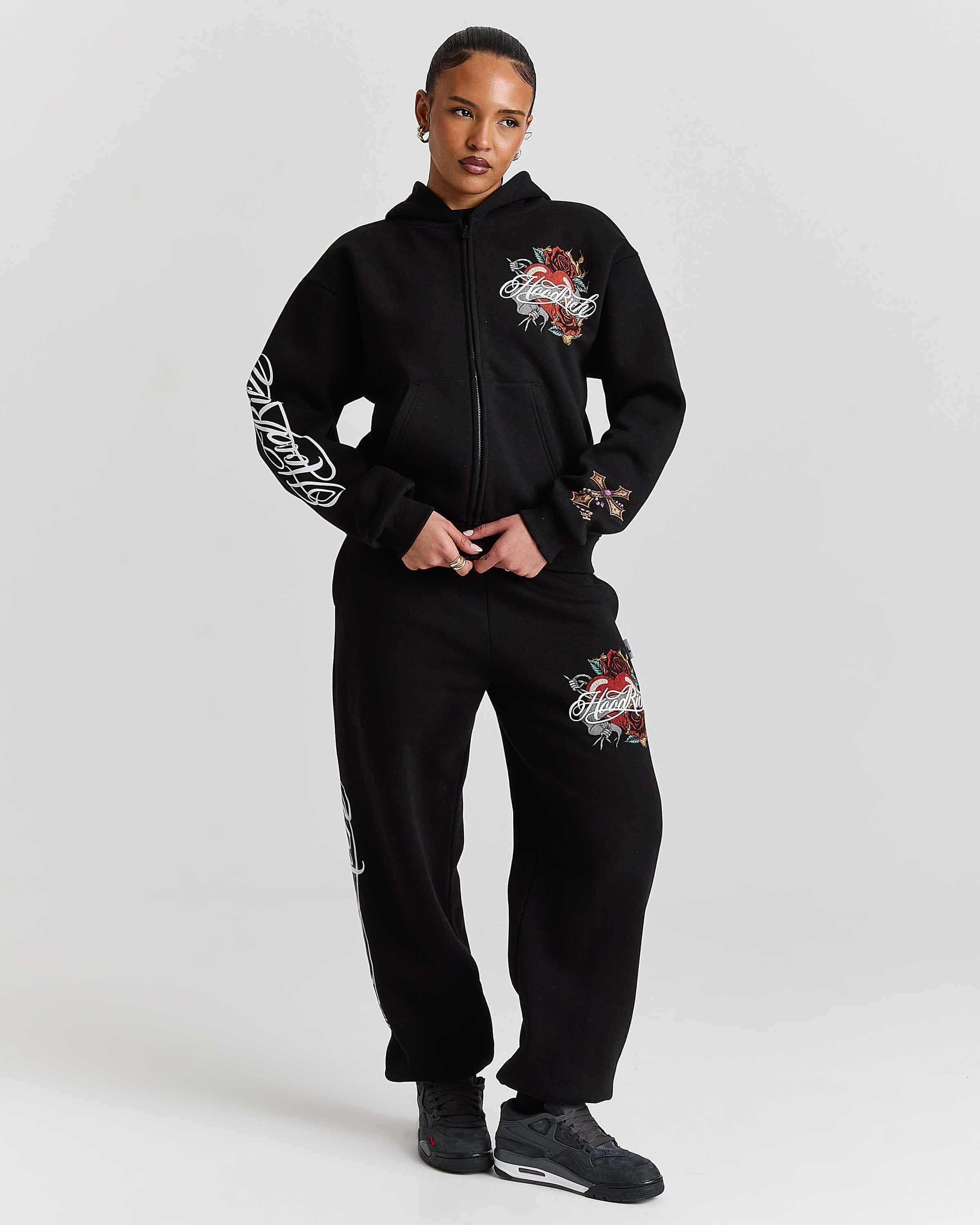 Vox Mid Length Zip Hoodie - Black/Red 8