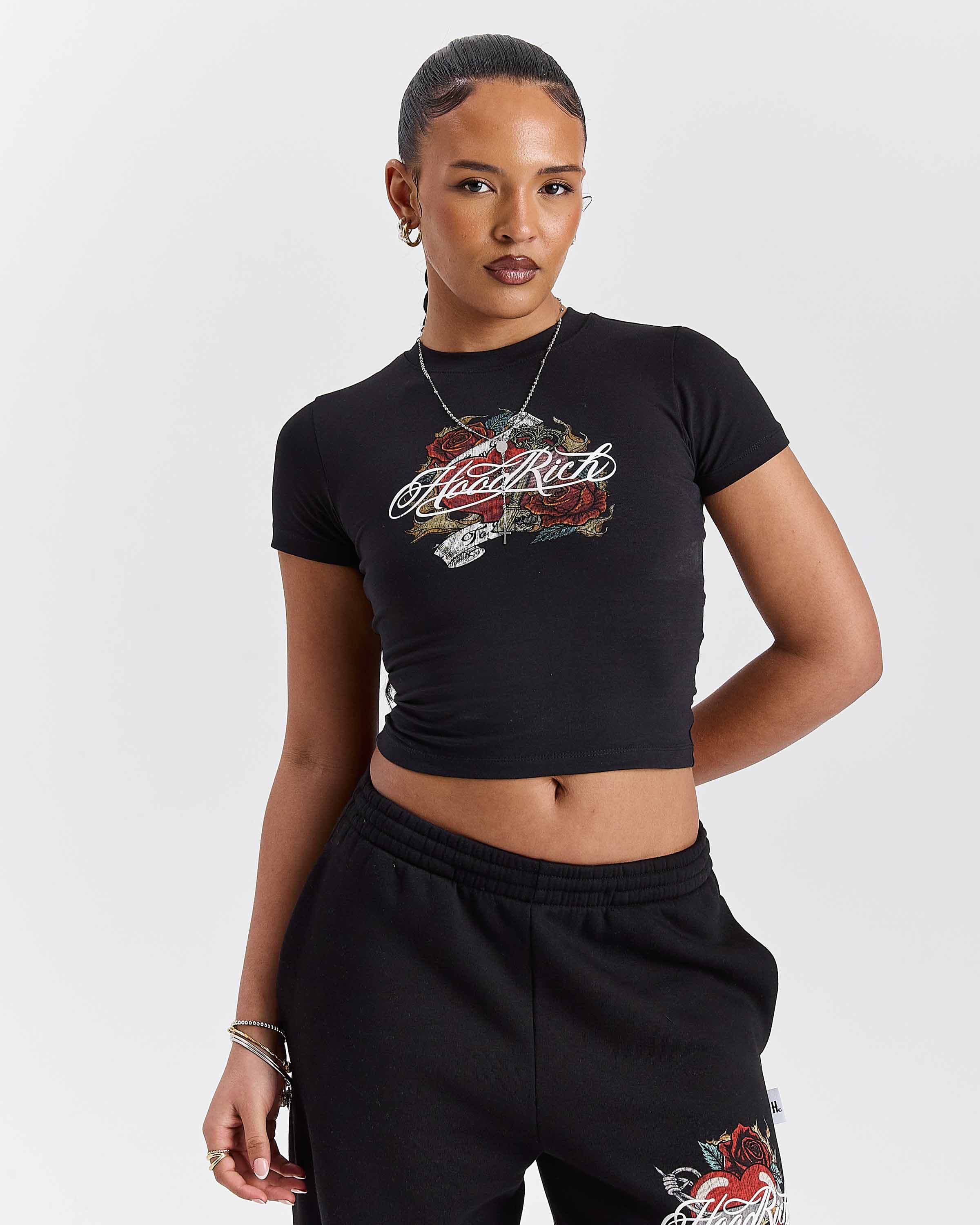 Vox Fitted Tee - Black/Red by Hoodrich