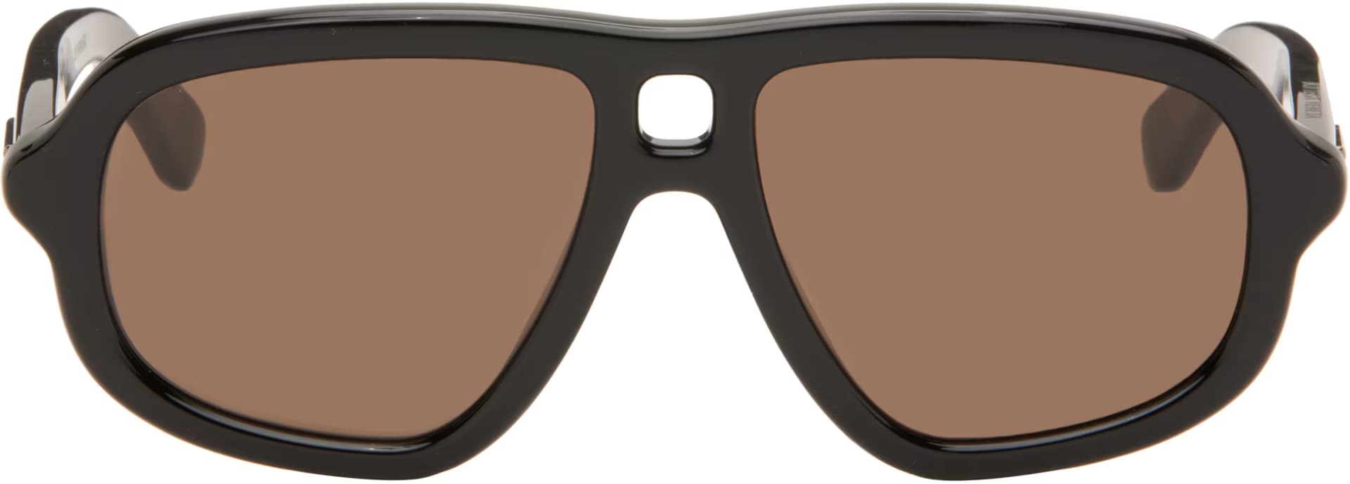 Black Sophia Ribbon Aviator Sunglasses by Bottega Veneta