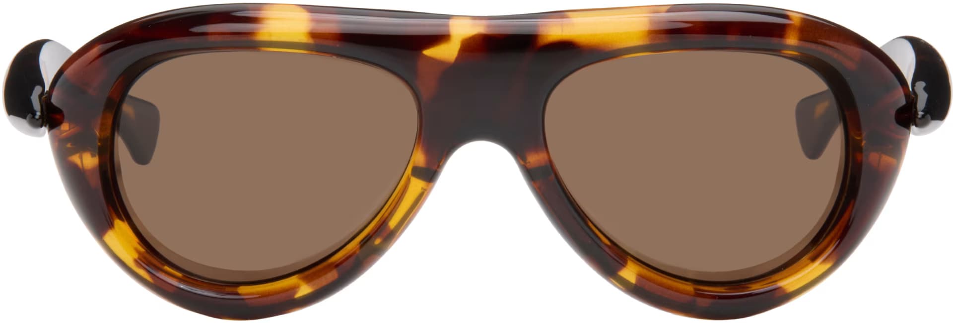 Brown Sardine Aviator Sunglasses by Bottega Veneta