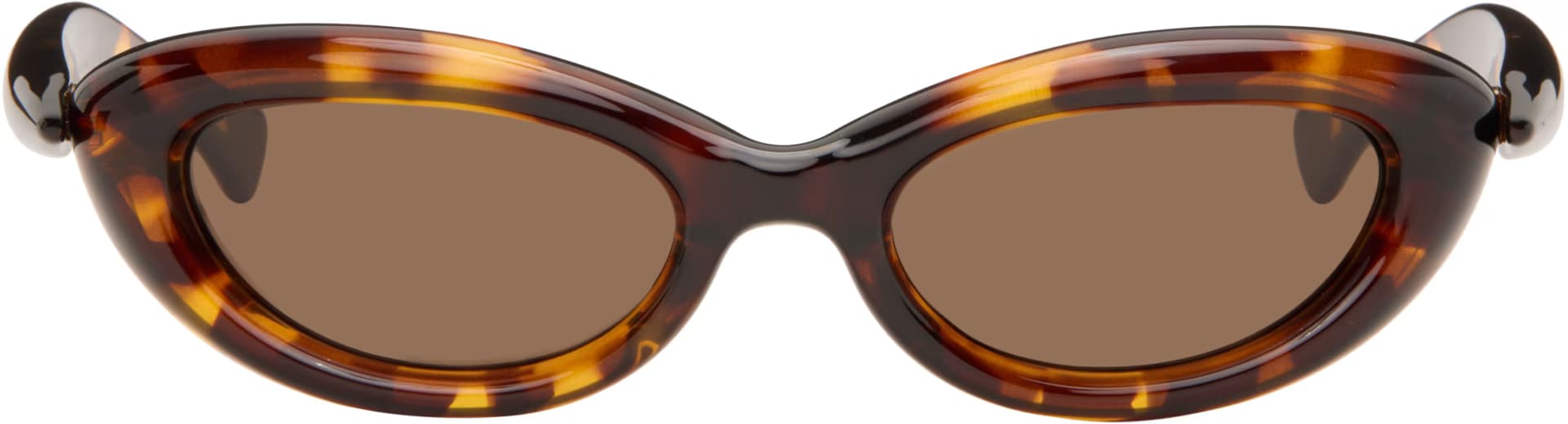 Brown Sardine Oval Sunglasses by Bottega Veneta