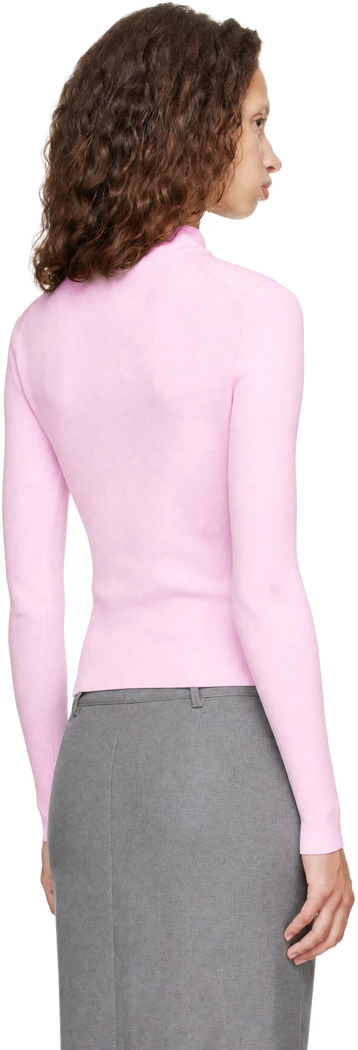 Pink Mock Neck Sweater 3