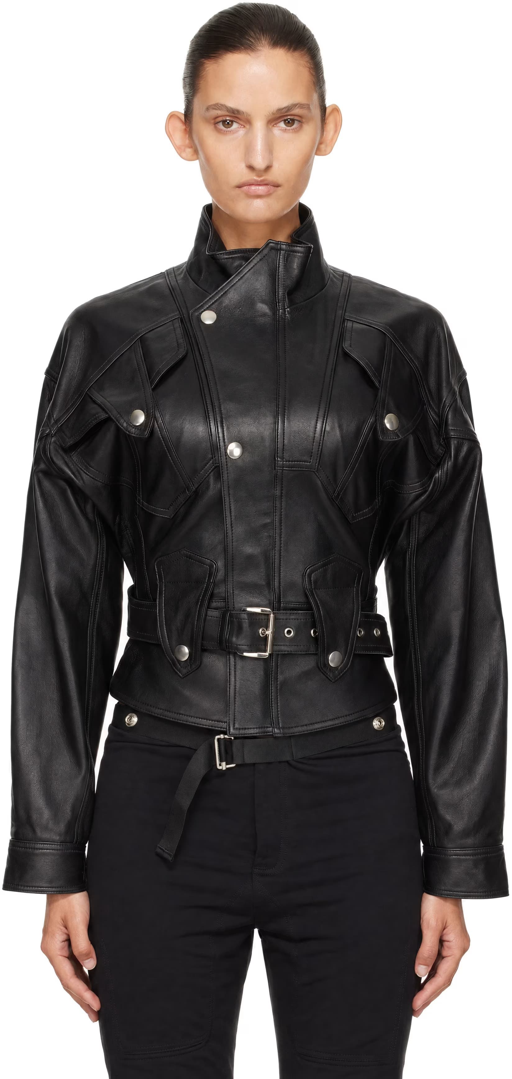 Black Fringe Leather Jacket by VAQUERA