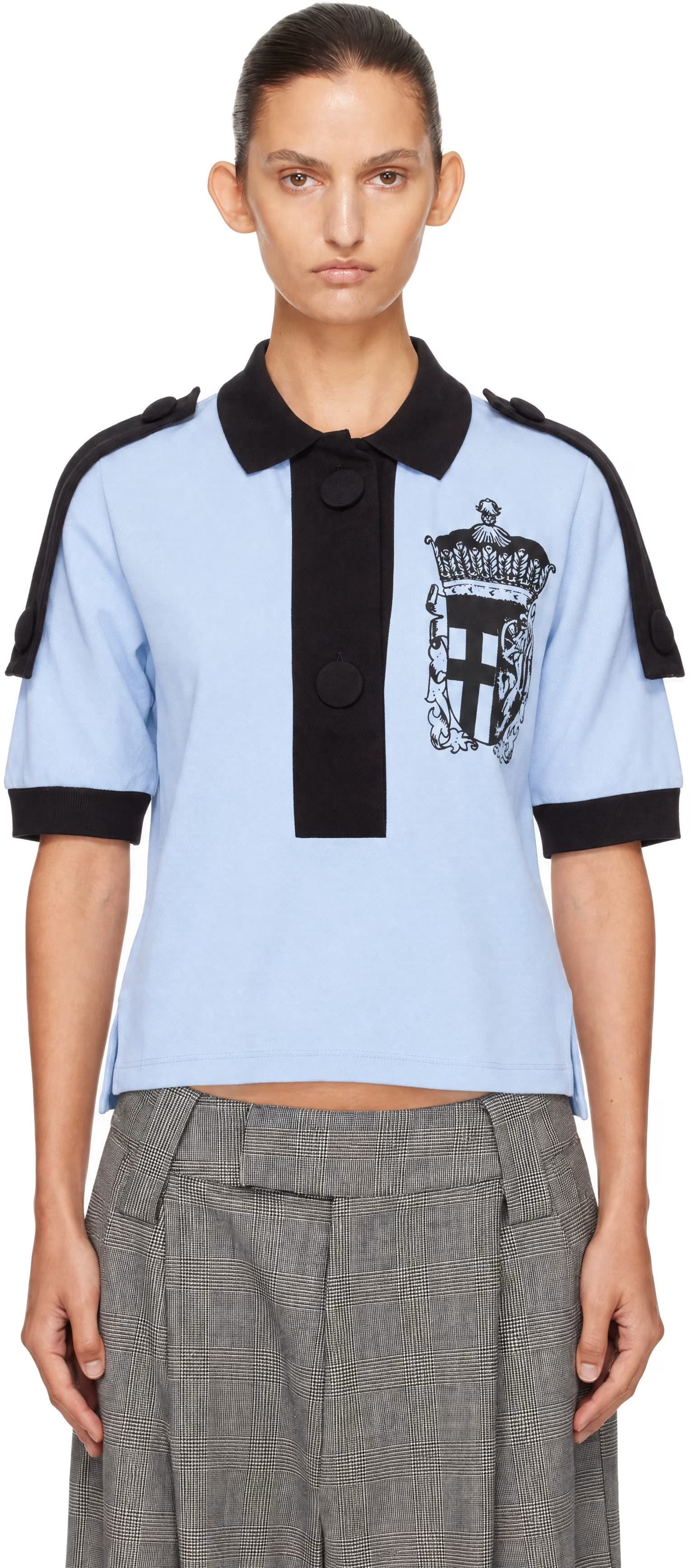 Blue Crest Knit Polo by Vaquera