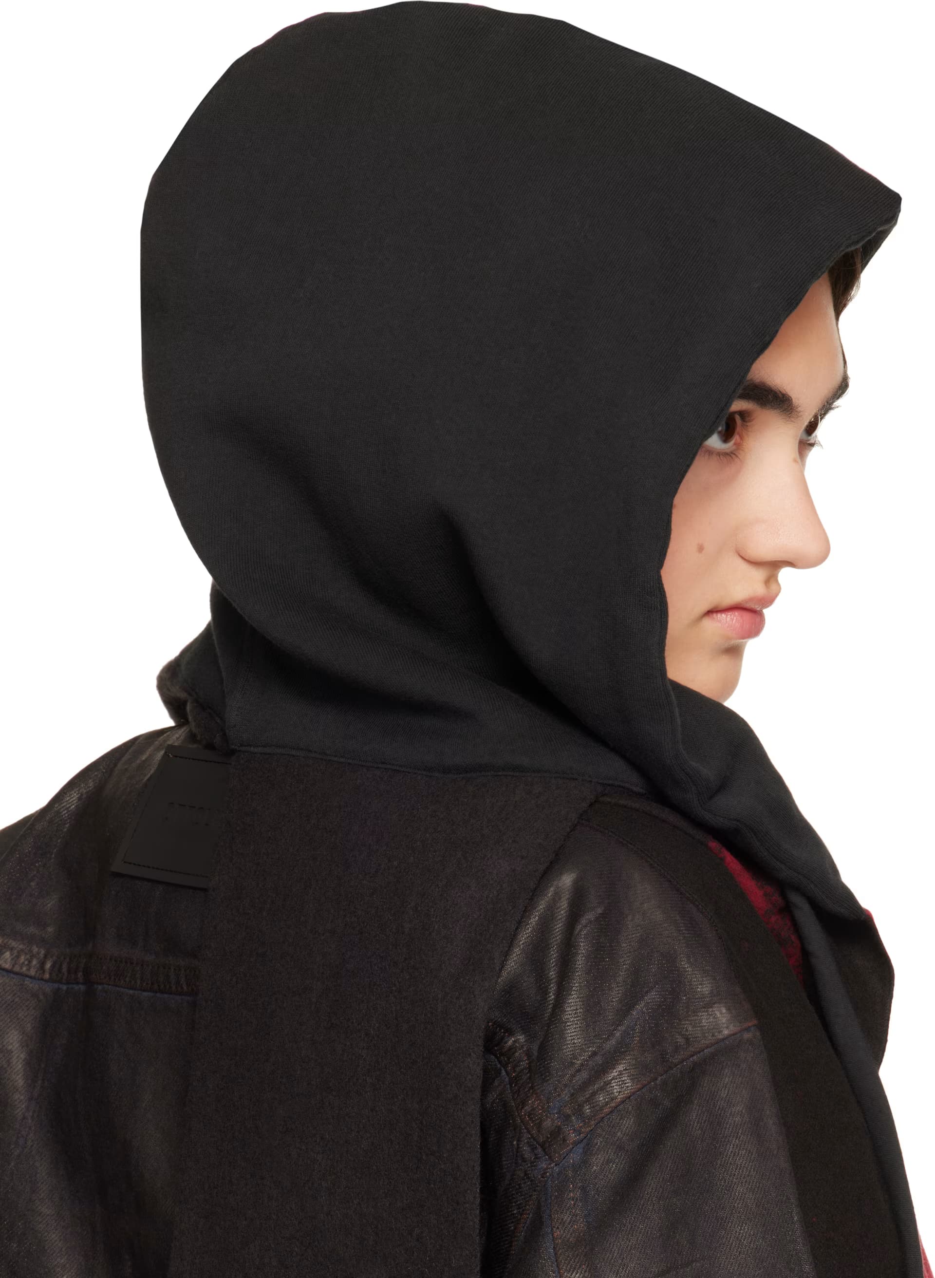 Black & Red Hooded Scarf by Ottolinger