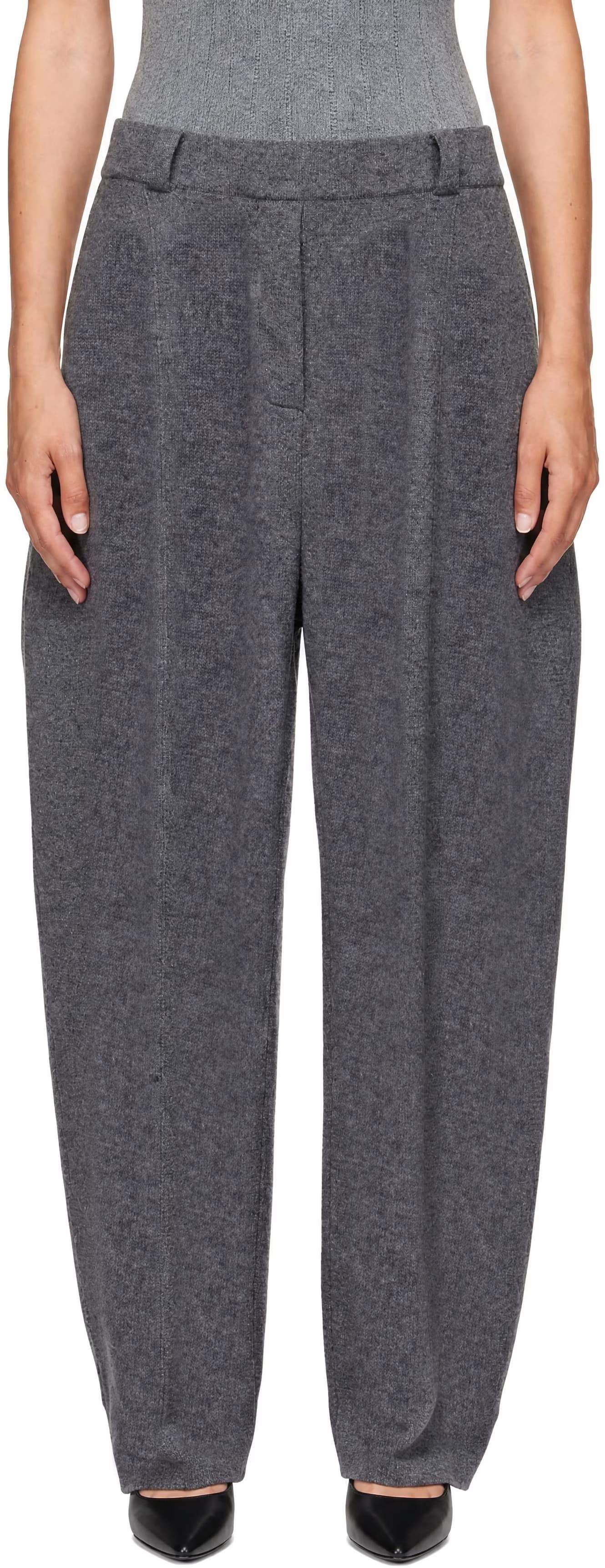 Gray Wrenda Trousers by LISA YANG