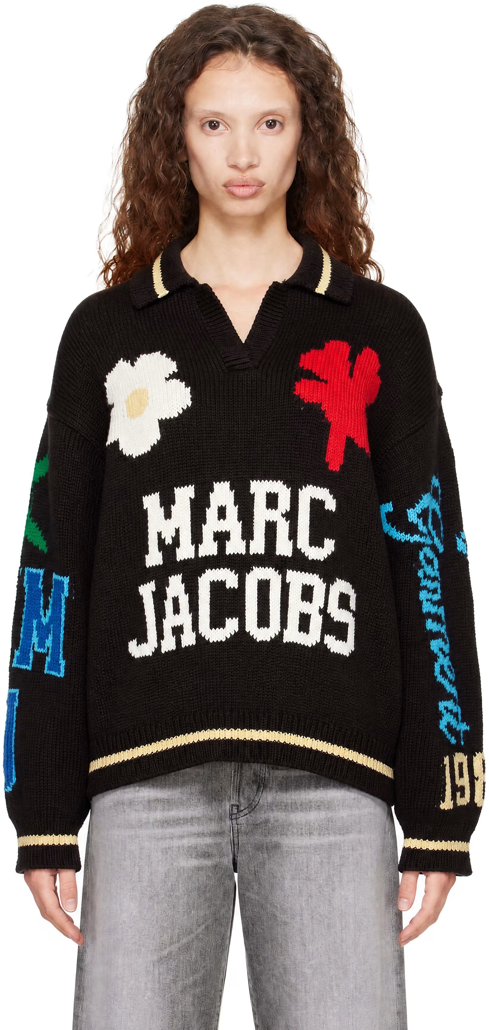 Brown Varsity Knit Polo by Marc Jacobs
