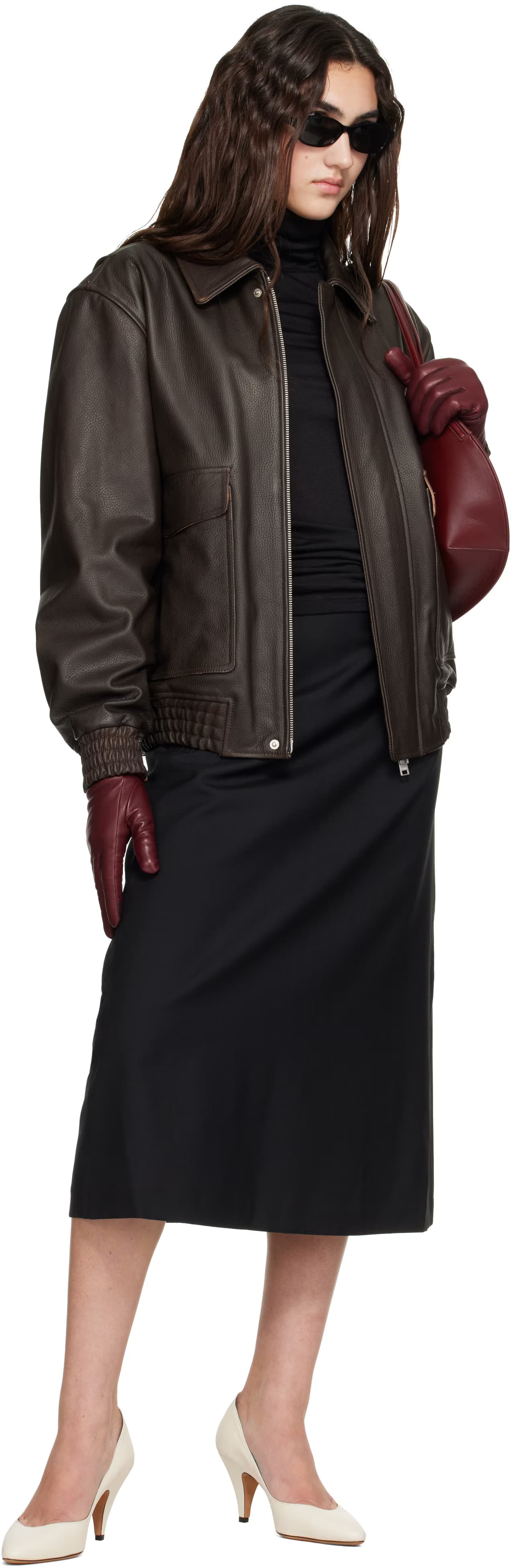 Brown Bari Vintage Leather Jacket by Arma