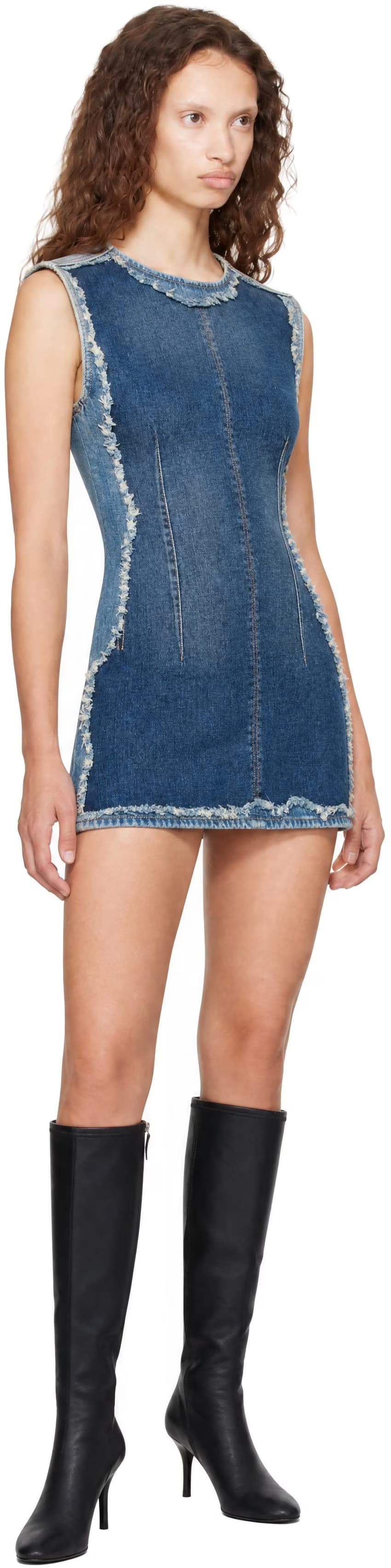 Blue Devona Skeleton Denim Minidress 4