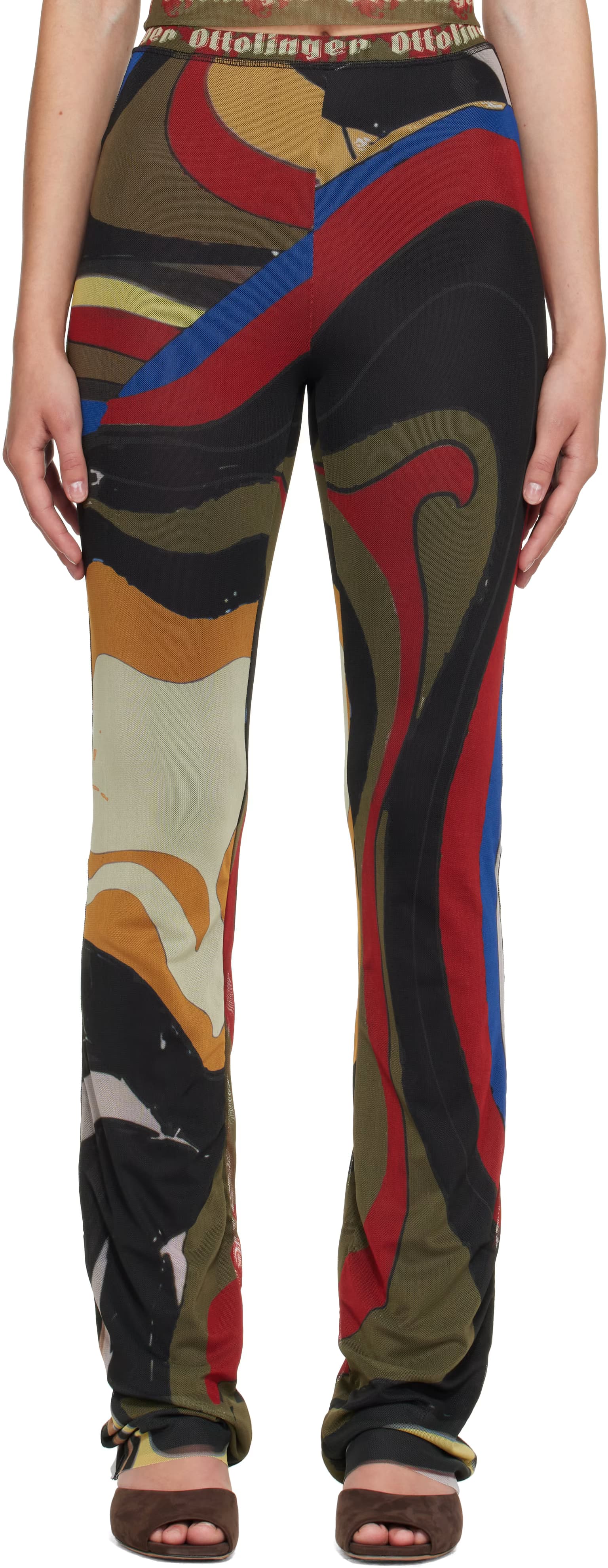 Multicolor Mesh Lounge Pants by Ottolinger
