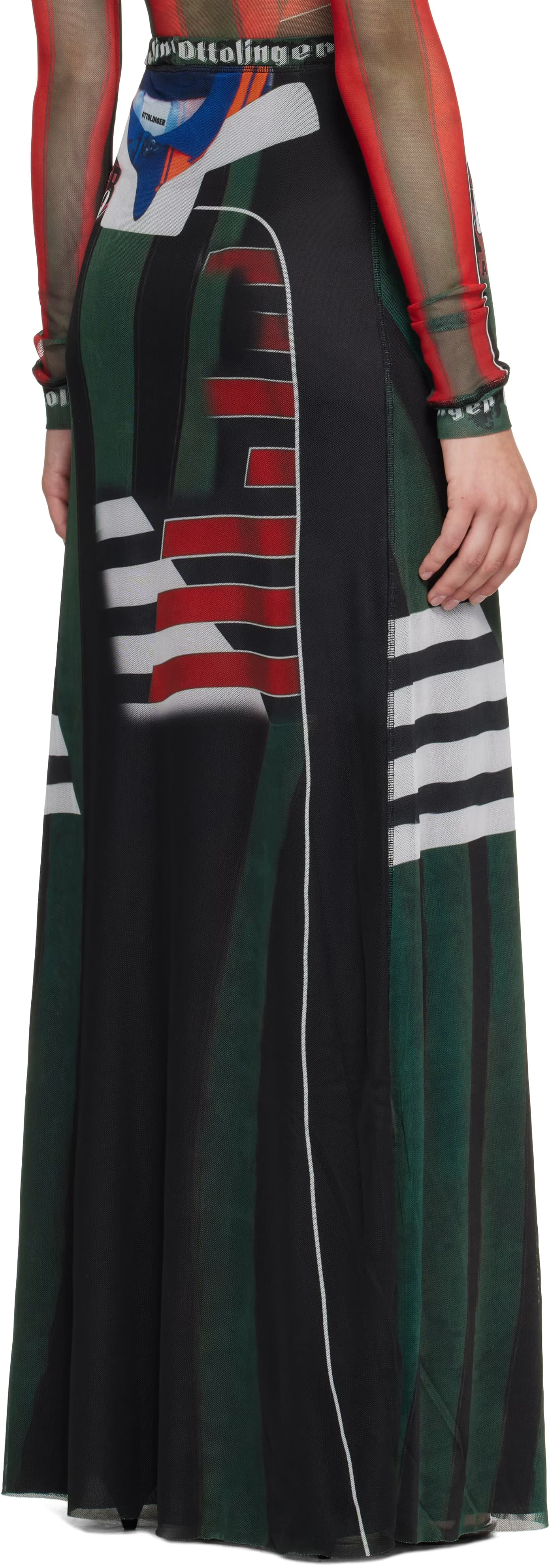 Multicolor Mesh Maxi Skirt 3