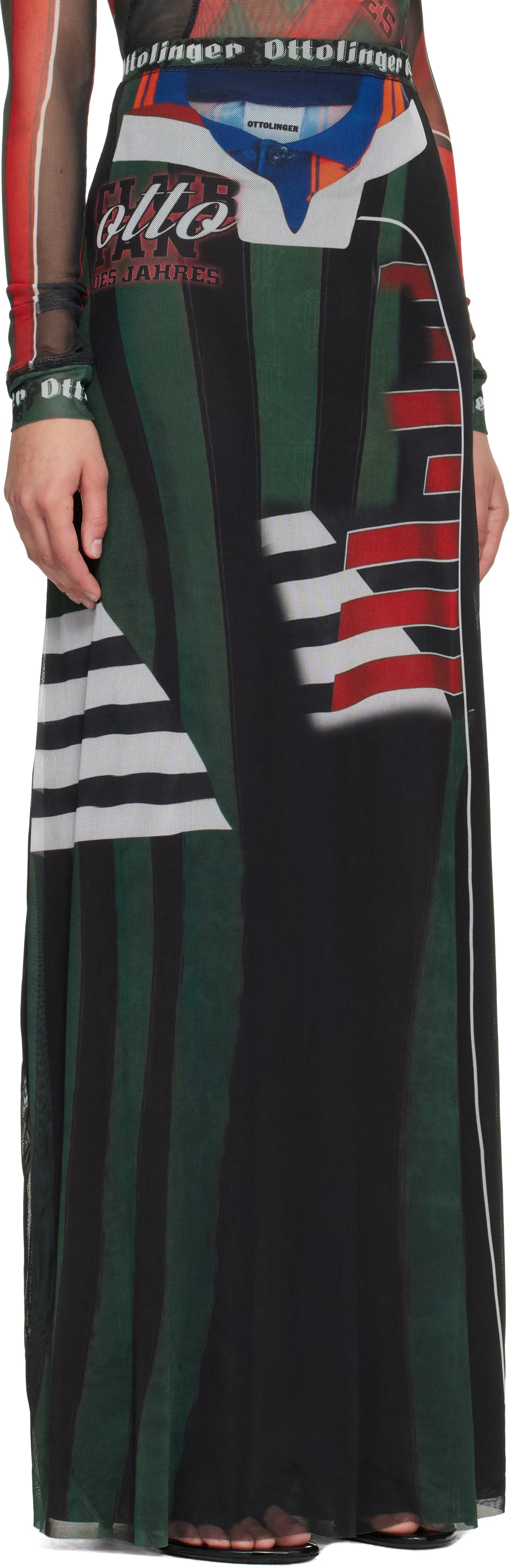 Multicolor Mesh Maxi Skirt 2