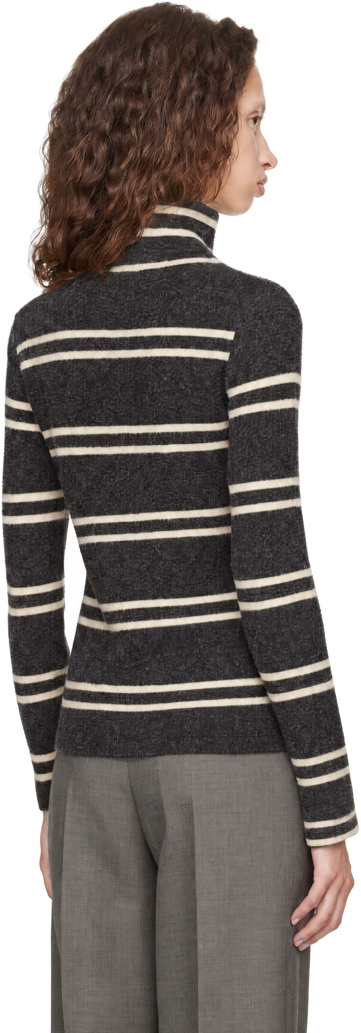 Gray Rugby Fleece Zip Up Sweater by Song For The Mute