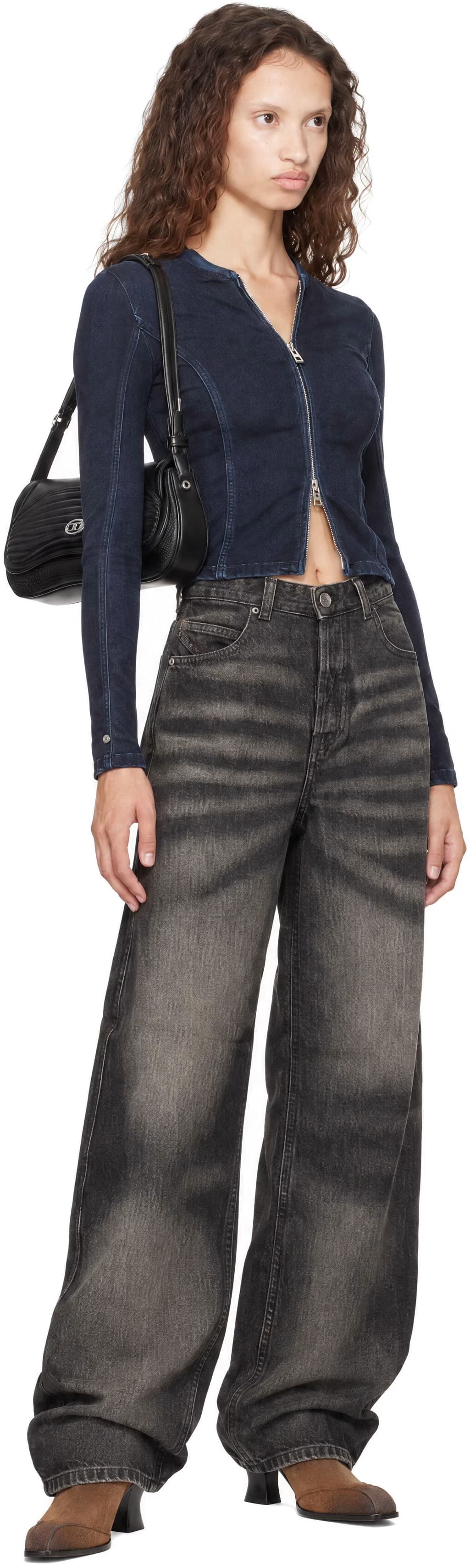 Black Relaxed High Waist 1987 D-Khelz Jeans by Diesel