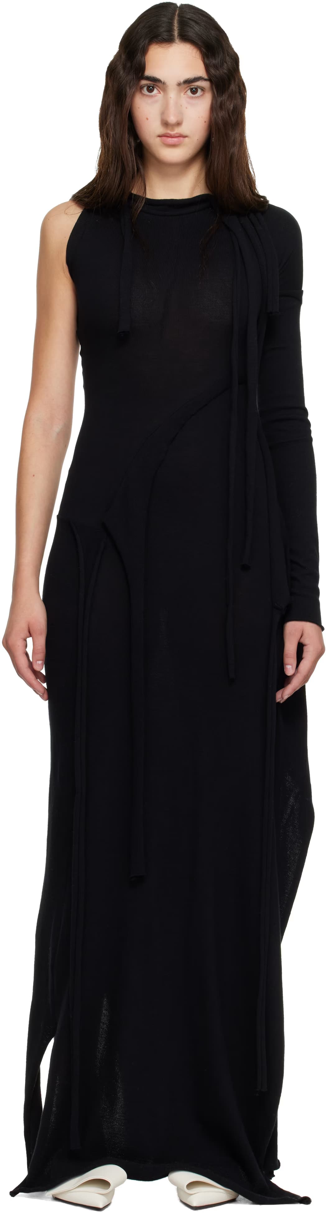 Black Jacquard Maxi Dress by Ottolinger