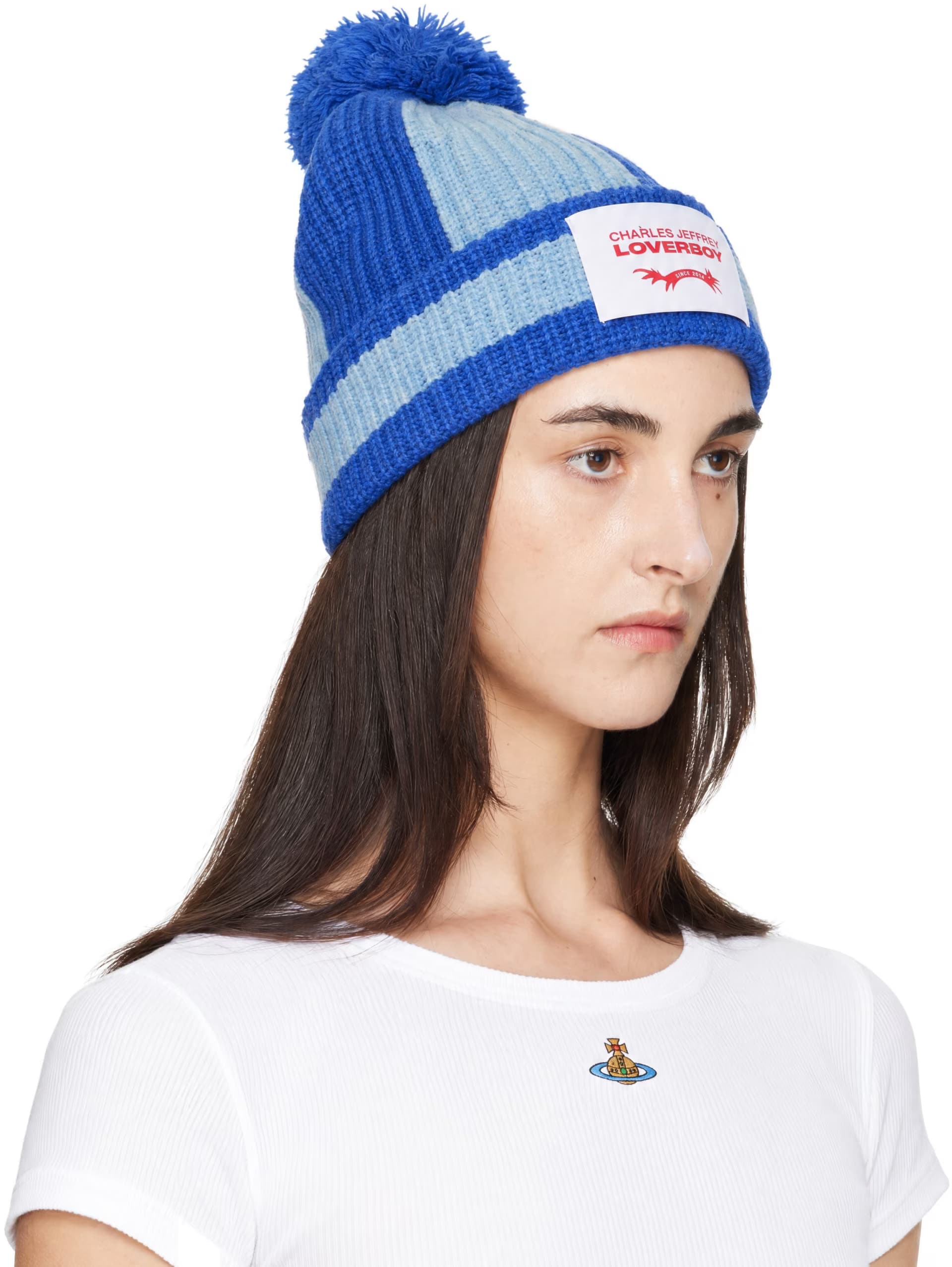 Blue Pompom Beanie 2
