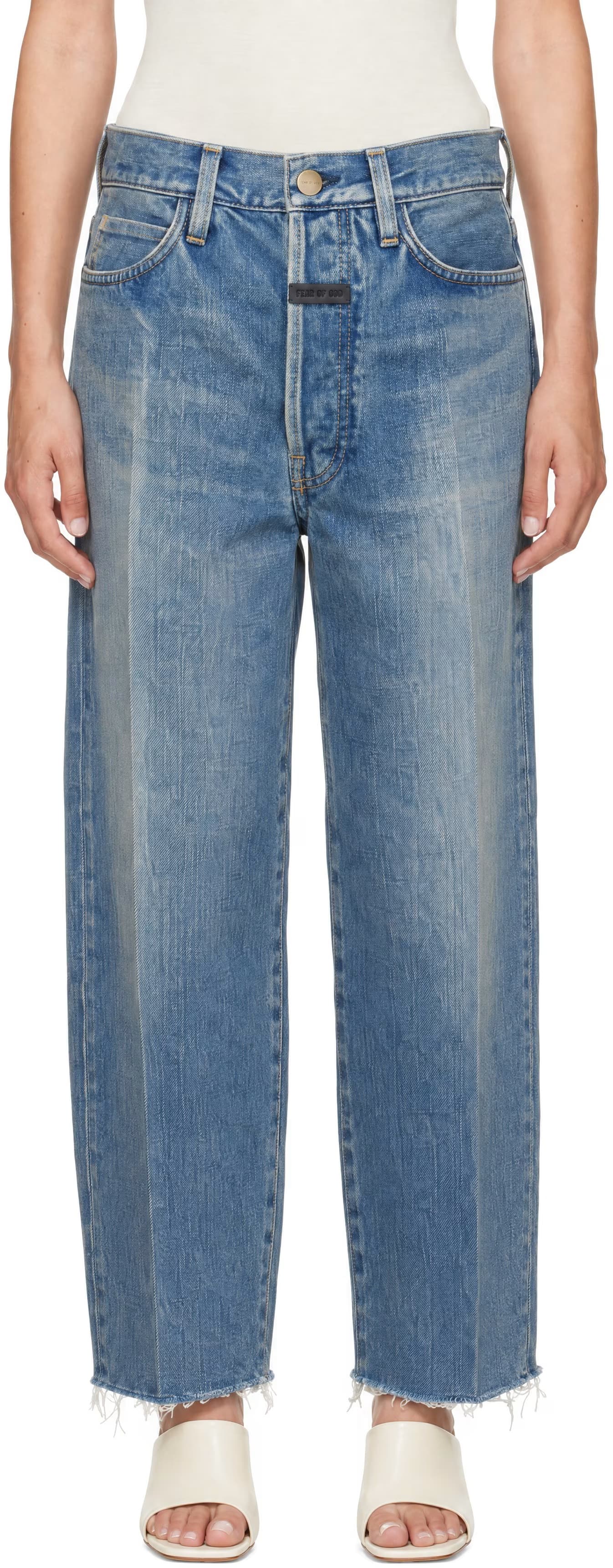 Blue Relaxed Five Pocket Jeans by Fear of God