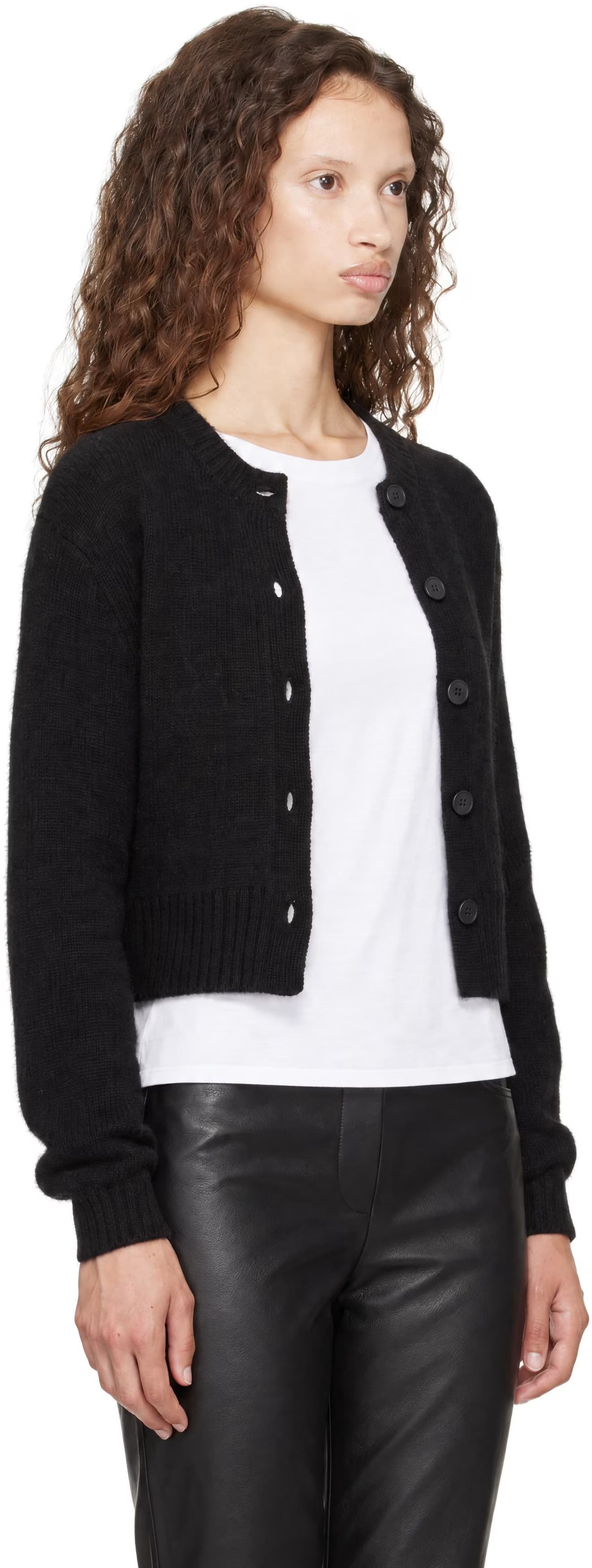 Black REMUS Yak Blend Cardigan 2