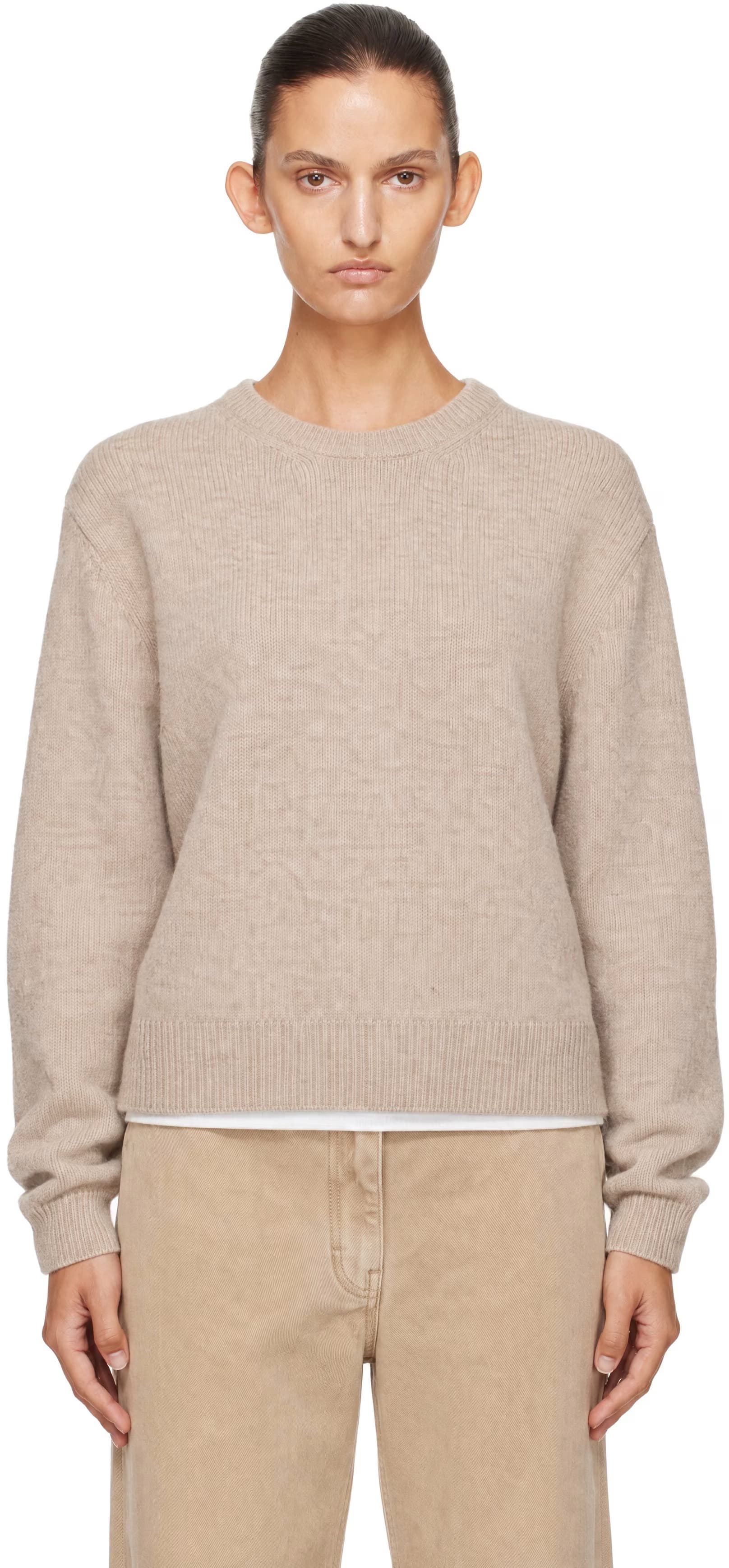 Beige Provence Convertible Tie Knit Top by LE17SEPTEMBRE